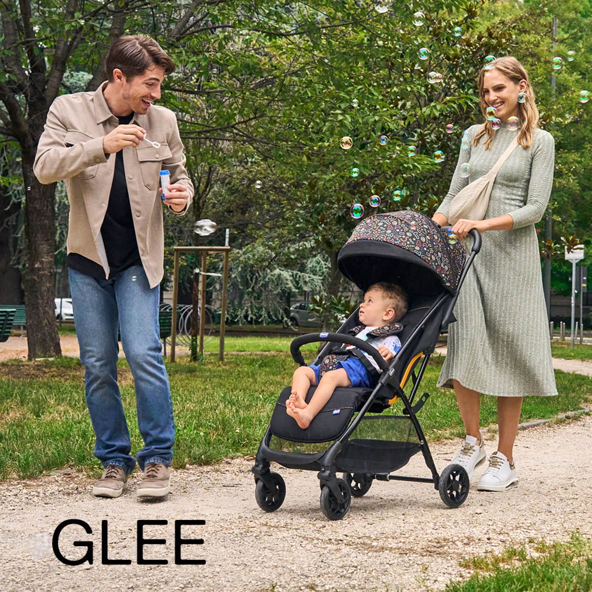 Silla de paseo ligera Glee autp-plegable Negro Negro-2