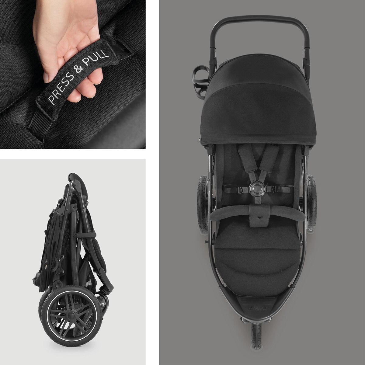 Silla de Paseo Todoterreno 3 Ruedas Hauck Rapid 3R - Negro Negro-13