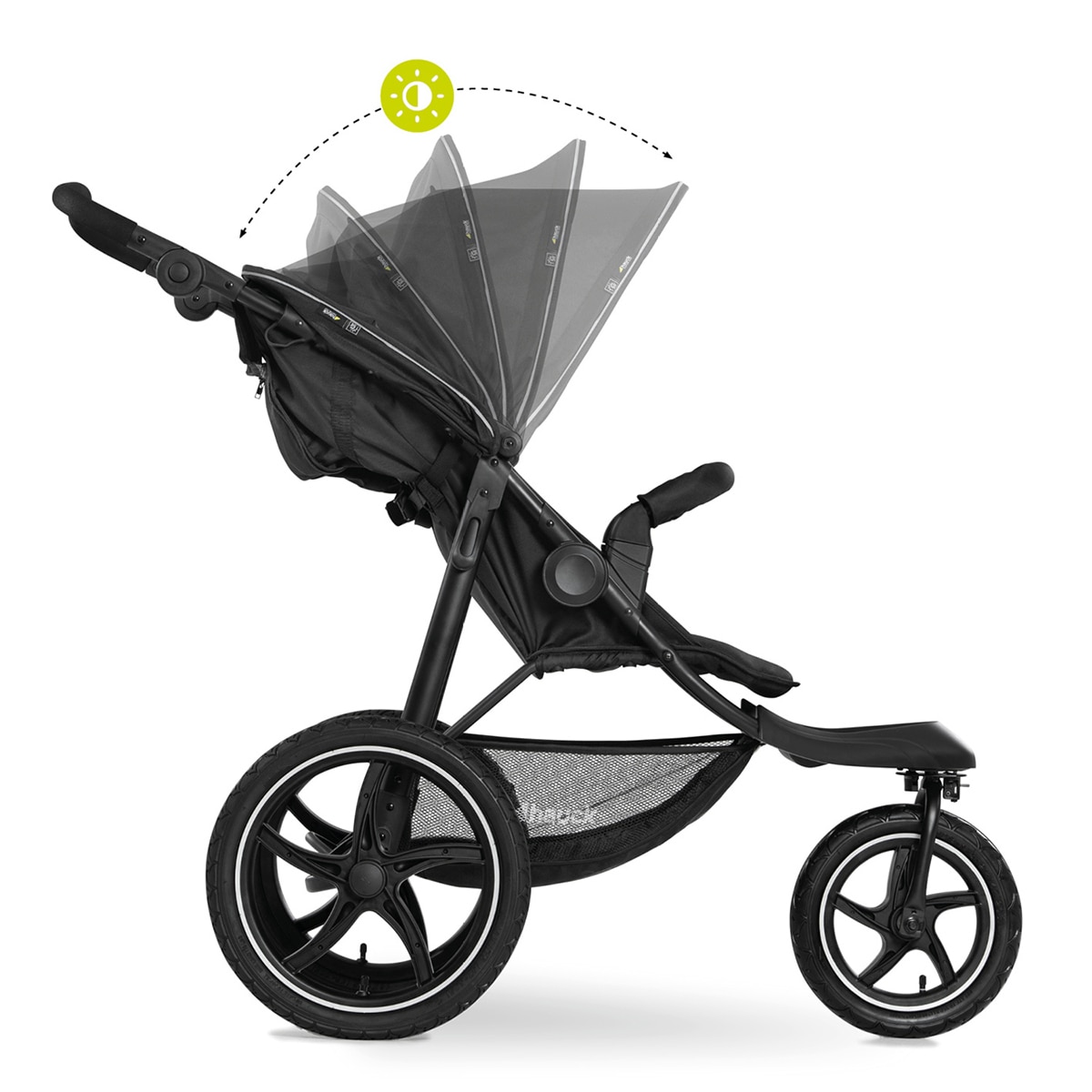 Carrinho de Passeio Todo-o-Terreno 3 Rodas XL Runner 2 Preto-6