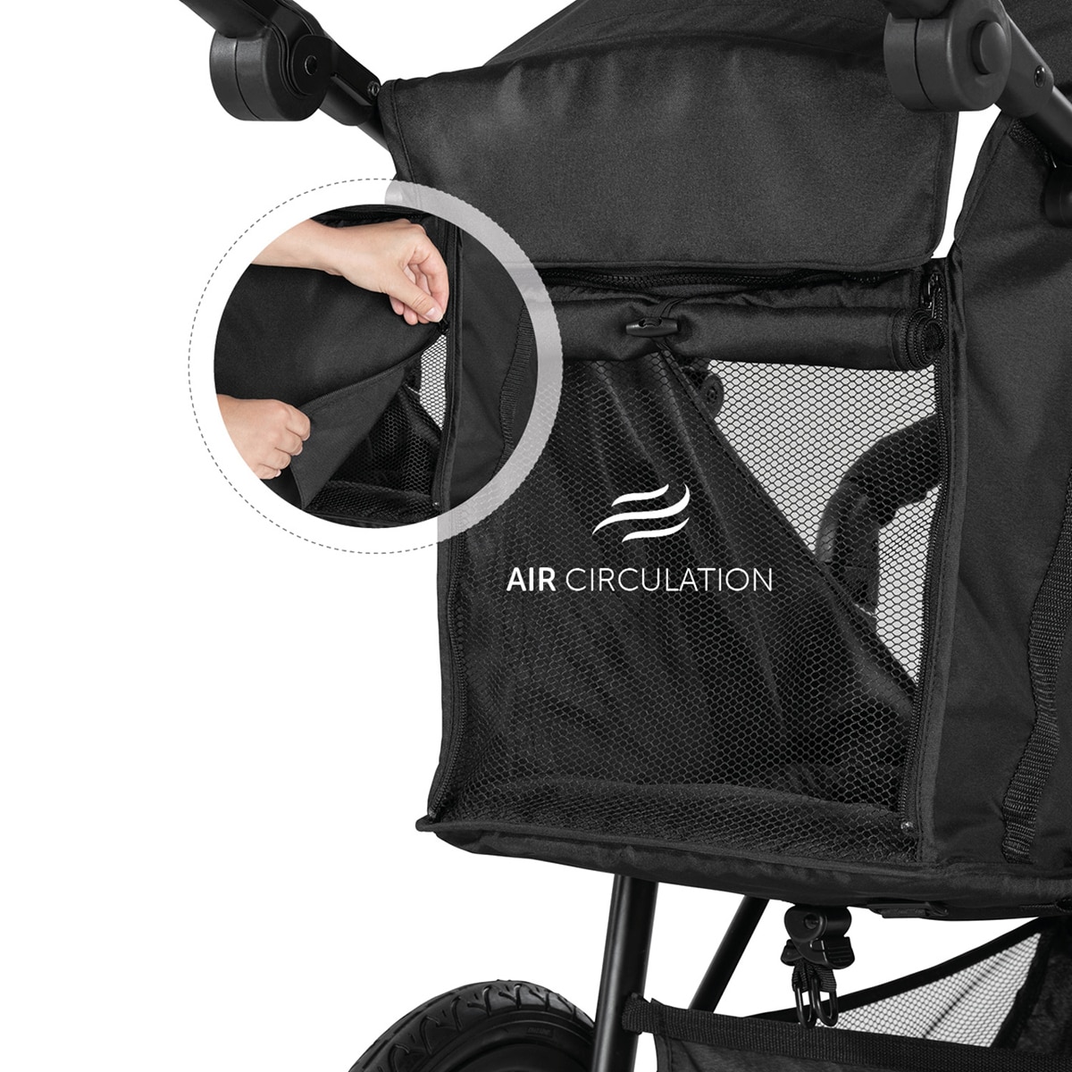 Carrinho de Passeio Todo-o-Terreno 3 Rodas XL Runner 2 Preto-7