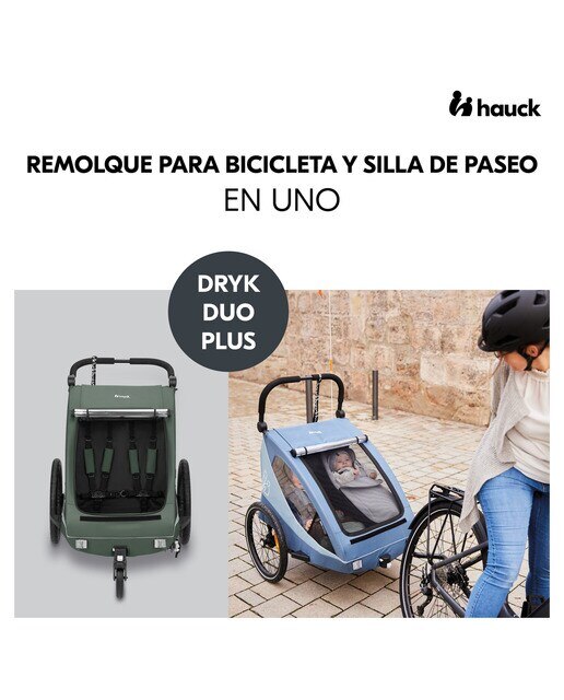 Remolque Bicicleta Dryk Duo Plus - Verde Verde-2