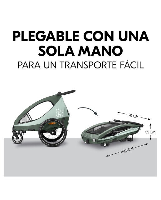 Remolque Bicicleta Dryk Duo Plus - Verde Verde-7