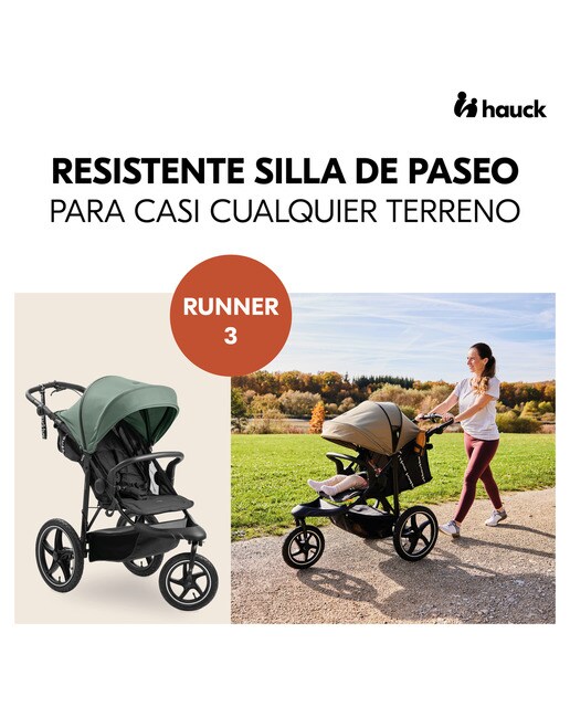 Carrinho de Passeio Todo-o-Terreno 3 Rodas XL e Suspensão Runner 3 Verde-2