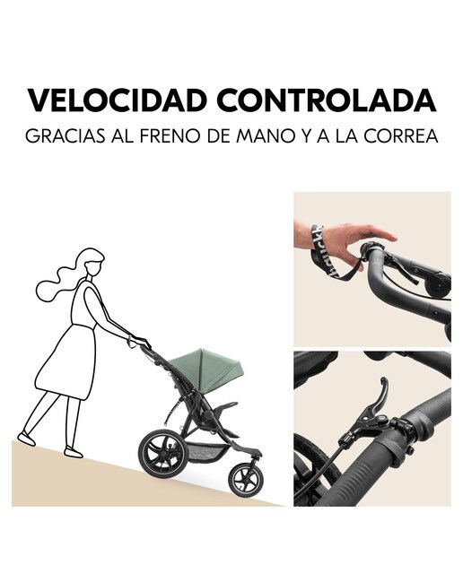 Carrinho de Passeio Todo-o-Terreno 3 Rodas XL e Suspensão Runner 3 Verde-4