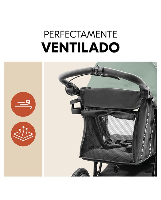 Carrinho de Passeio Todo-o-Terreno 3 Rodas XL e Suspensão Runner 3 Verde-7