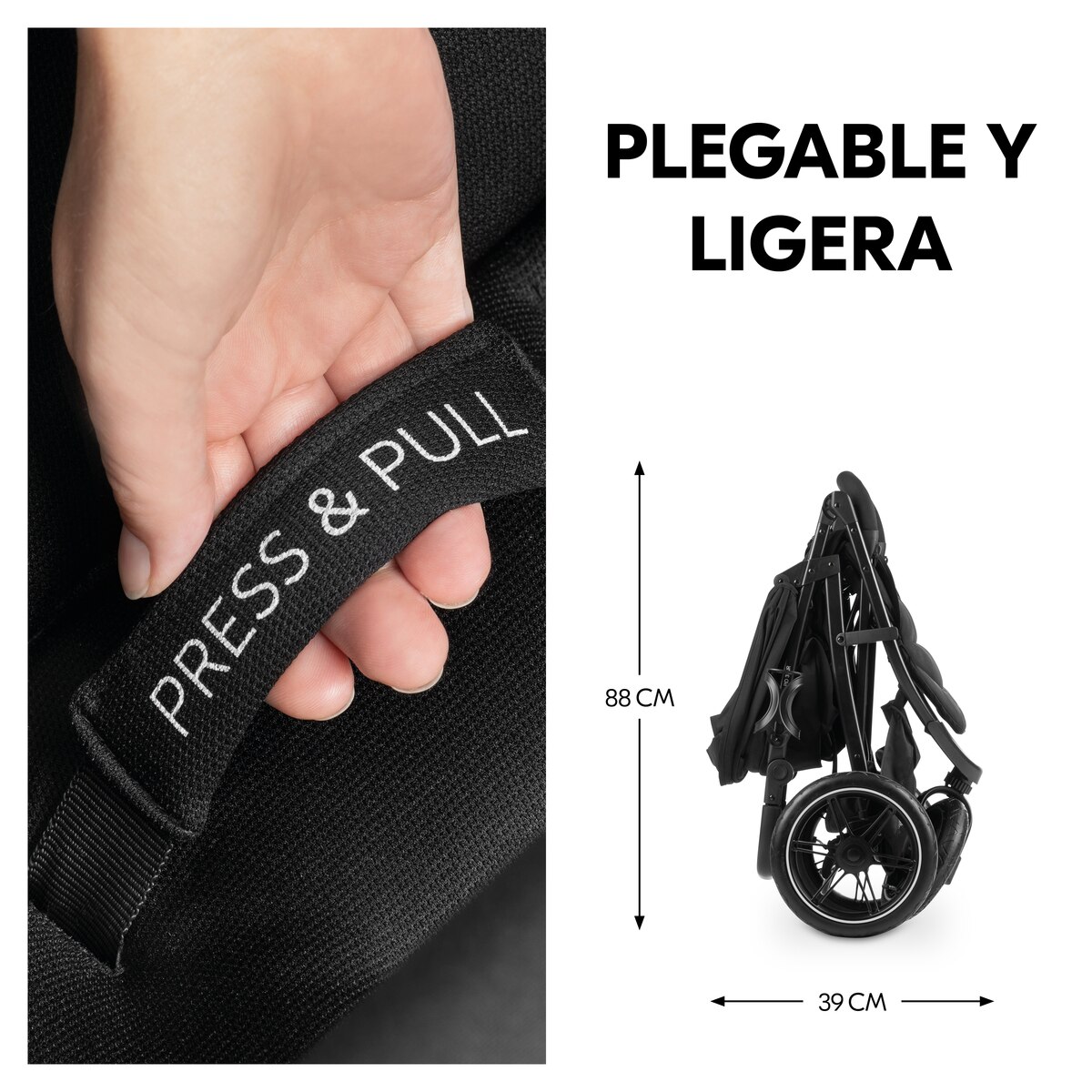 Silla de Paseo Todoterreno 3 Ruedas de Aire Hauck Rapid 3 Air - Negro Negro-4