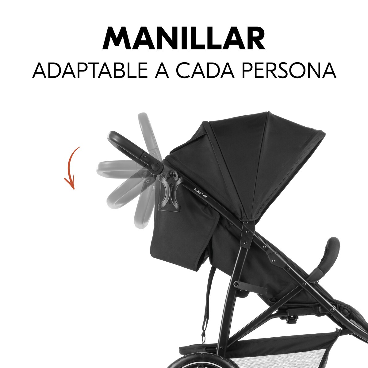 Silla de Paseo Todoterreno 3 Ruedas de Aire Hauck Rapid 3 Air - Negro Negro-9