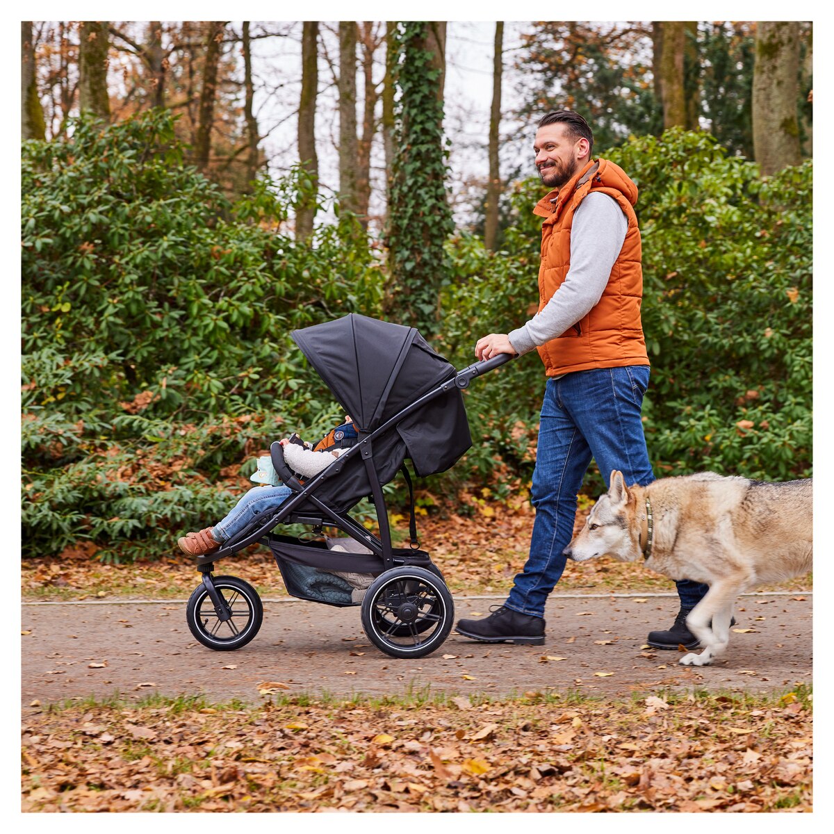 Silla de Paseo Todoterreno 3 Ruedas de Aire Hauck Rapid 3 Air - Negro Negro-22