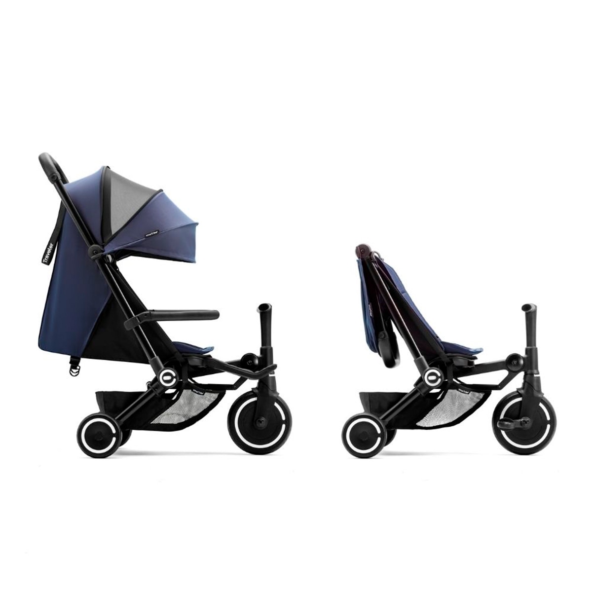 Carrinho de Passeio Traveler Stroller Triciclo 6 em 1 Azul-escuro-3