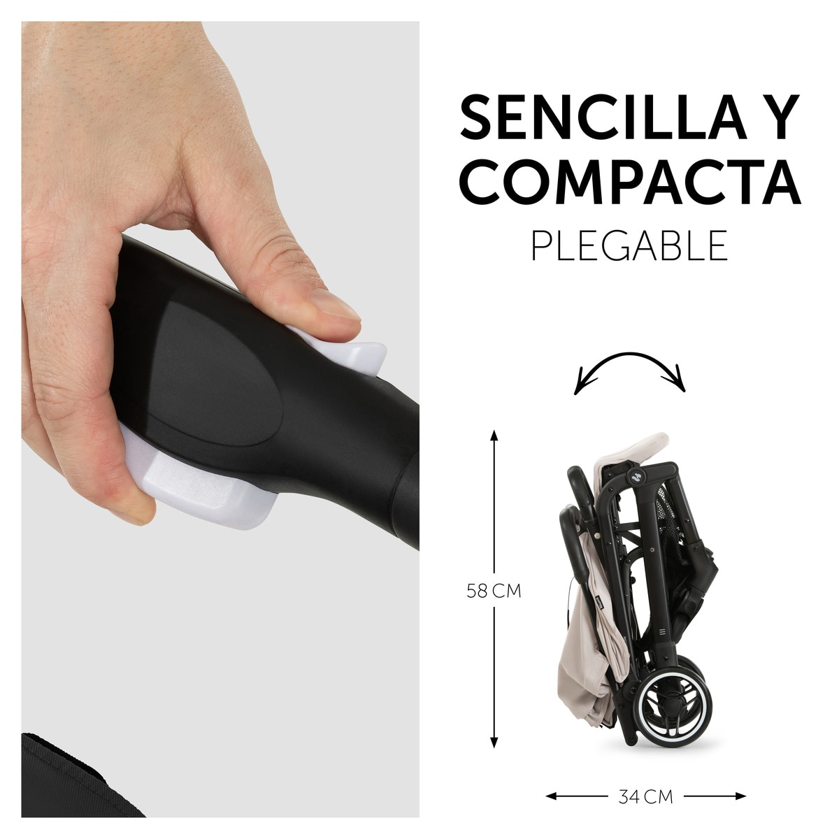 Carrinho de Passeio Compacto de Viagem Travel N Care Bege-4