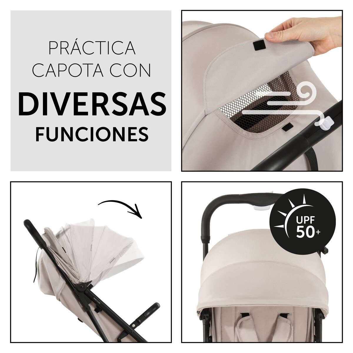 Carrinho de Passeio Compacto de Viagem Travel N Care Bege-8
