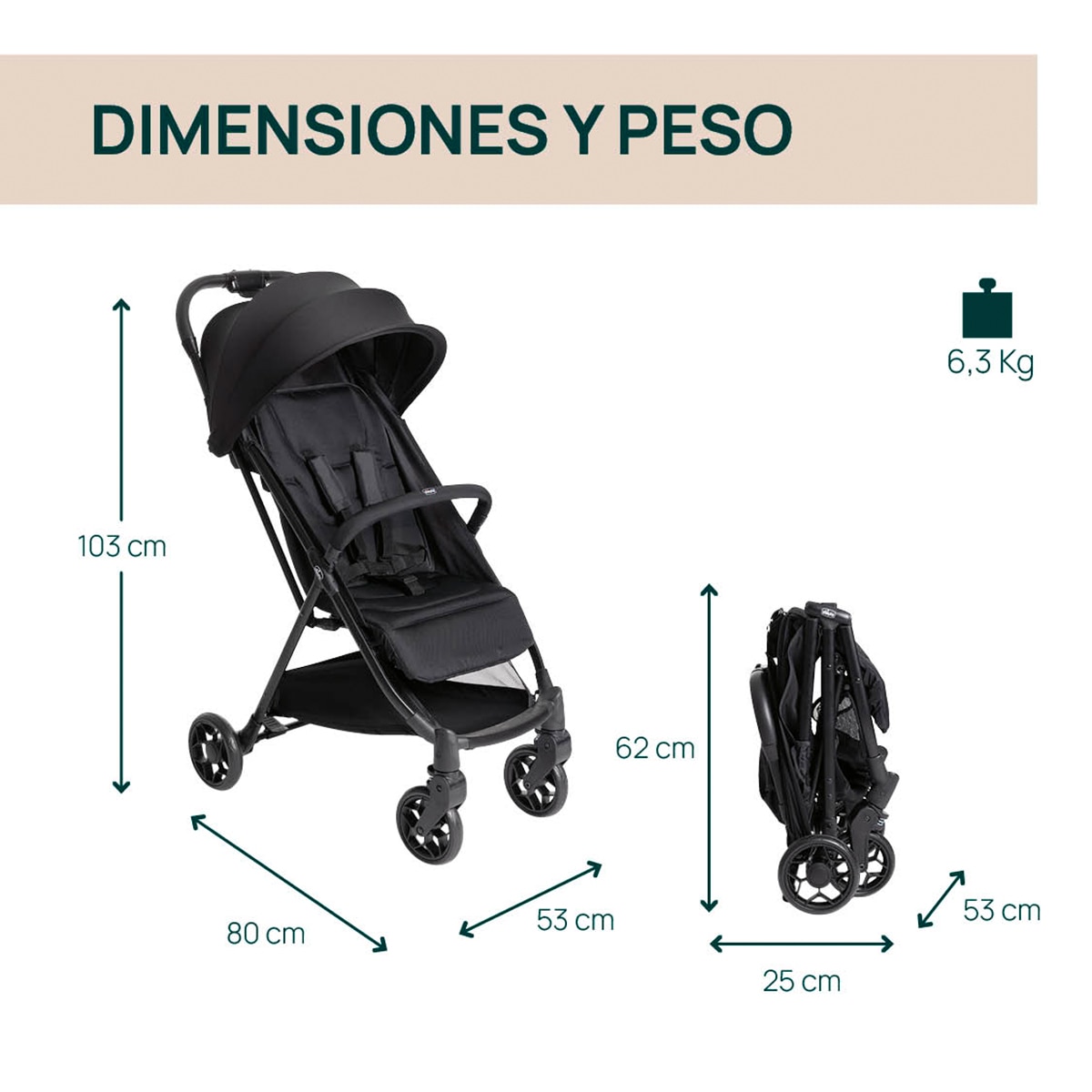 Silla de paseo Chicco Urbino - Negro Negro-2