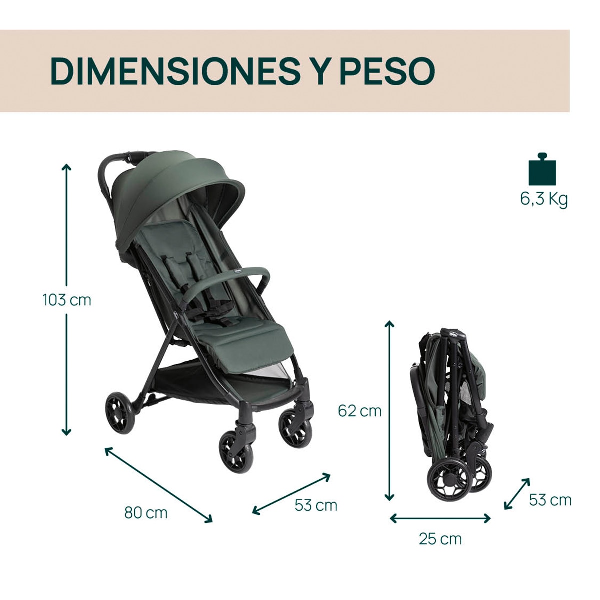 Carrinho de Passeio Urbino Verde-2
