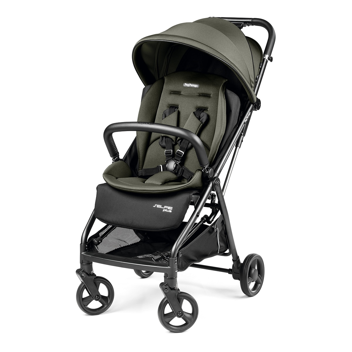 Silla de paseo ligera Selfie Plus Pegperego - Negro Verde primavera-1