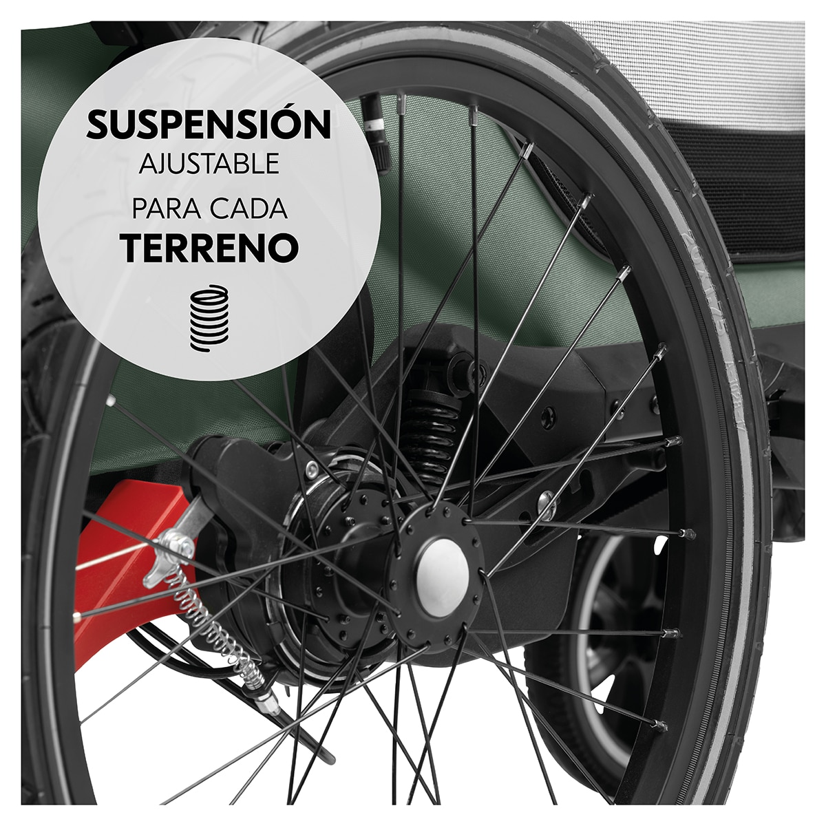 Remolque Bicicleta 3 en 1 Hauck Bike N Walk Duo Verde oscuro Verde oscuro-6