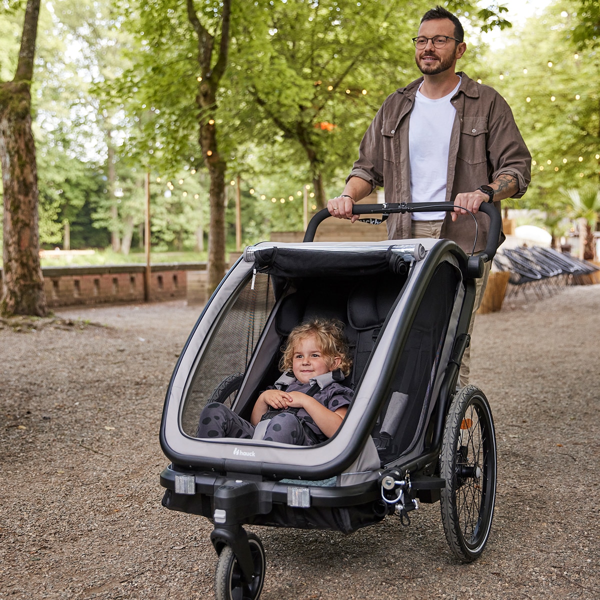 Remolque Bicicleta 3 en 1 Hauck Bike N Walk Duo Verde oscuro Verde oscuro-11