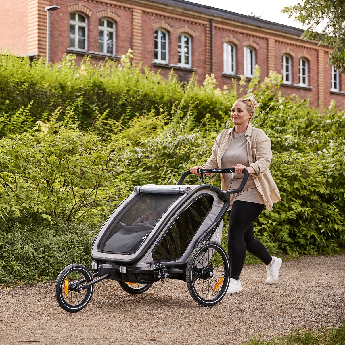Remolque Bicicleta 3 en 1 Hauck Bike N Walk Duo Verde oscuro Verde oscuro-14