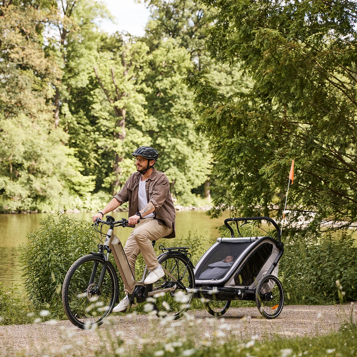 Remolque Bicicleta 3 en 1 Hauck Bike N Walk Duo Verde oscuro Verde oscuro-16