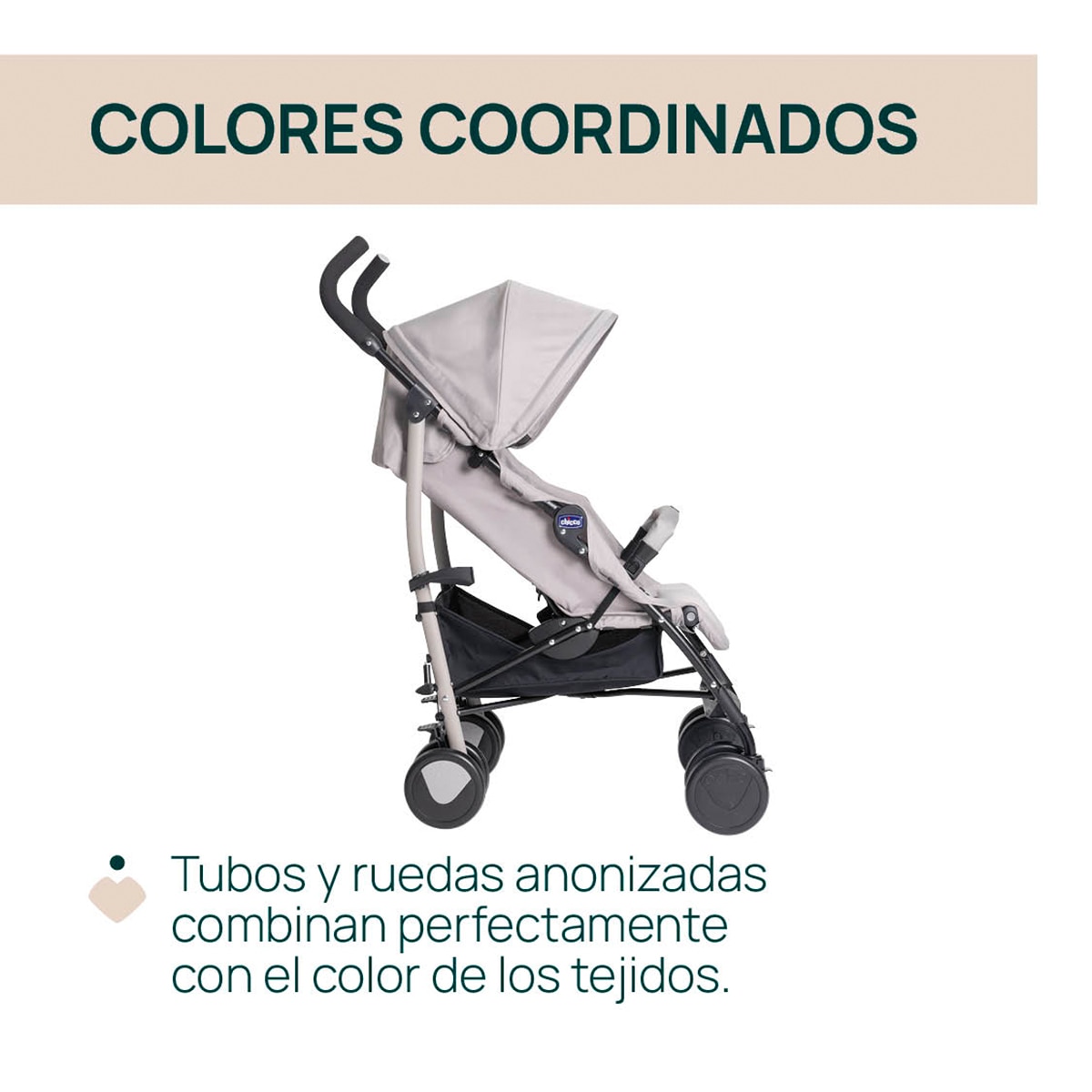 Carrinho de Passeio Echo Lite Bege-3