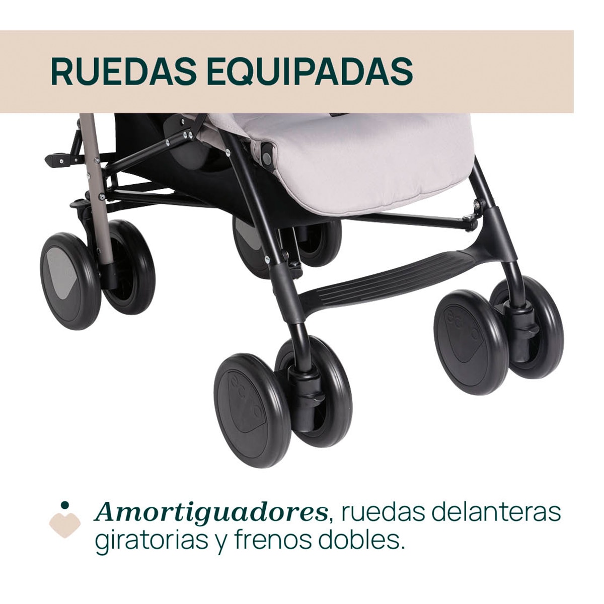 Carrinho de Passeio Echo Lite Bege-6