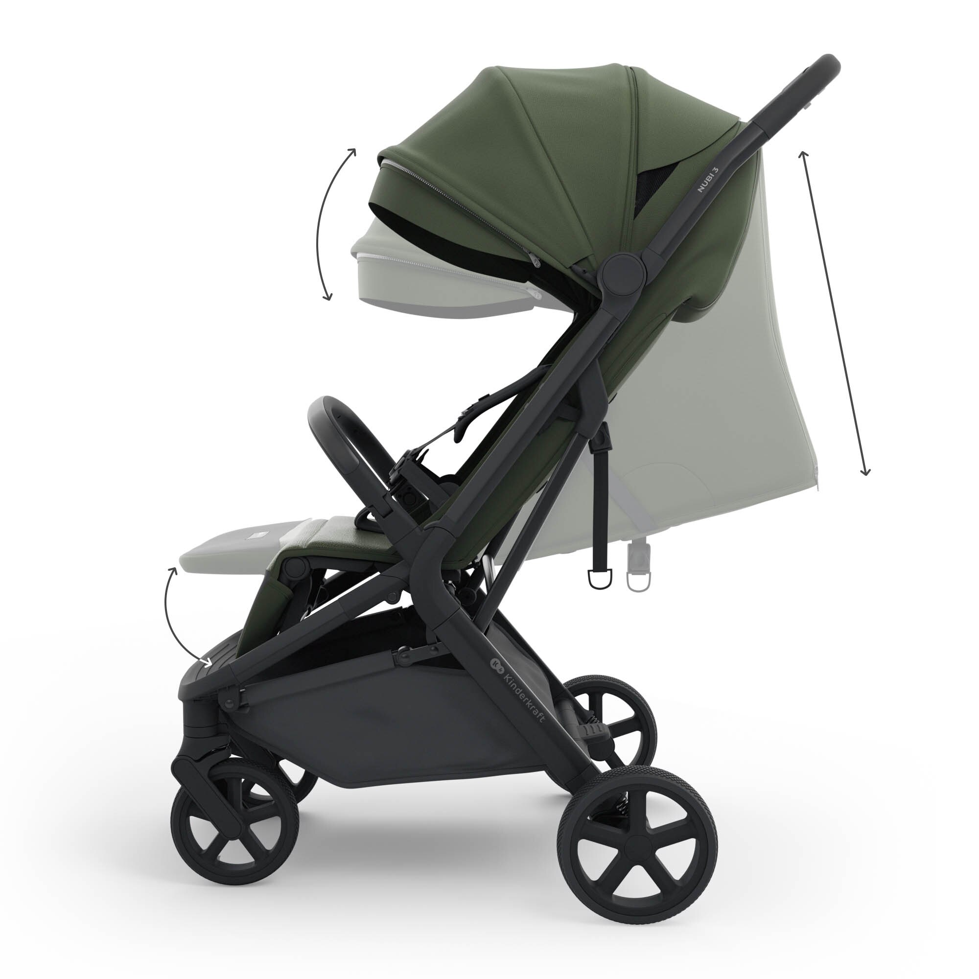 Silla de paseo Nubi 3 de Kinderkraft - Verde oscuro Verde oscuro-10