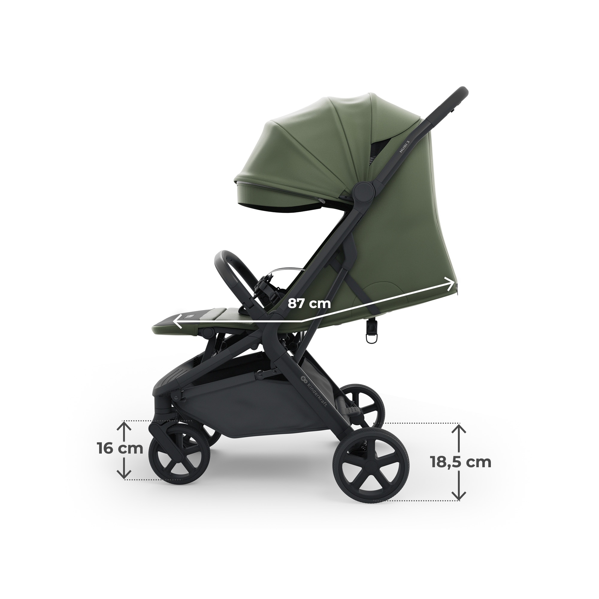 Silla de paseo Nubi 3 de Kinderkraft - Verde oscuro Verde oscuro-16