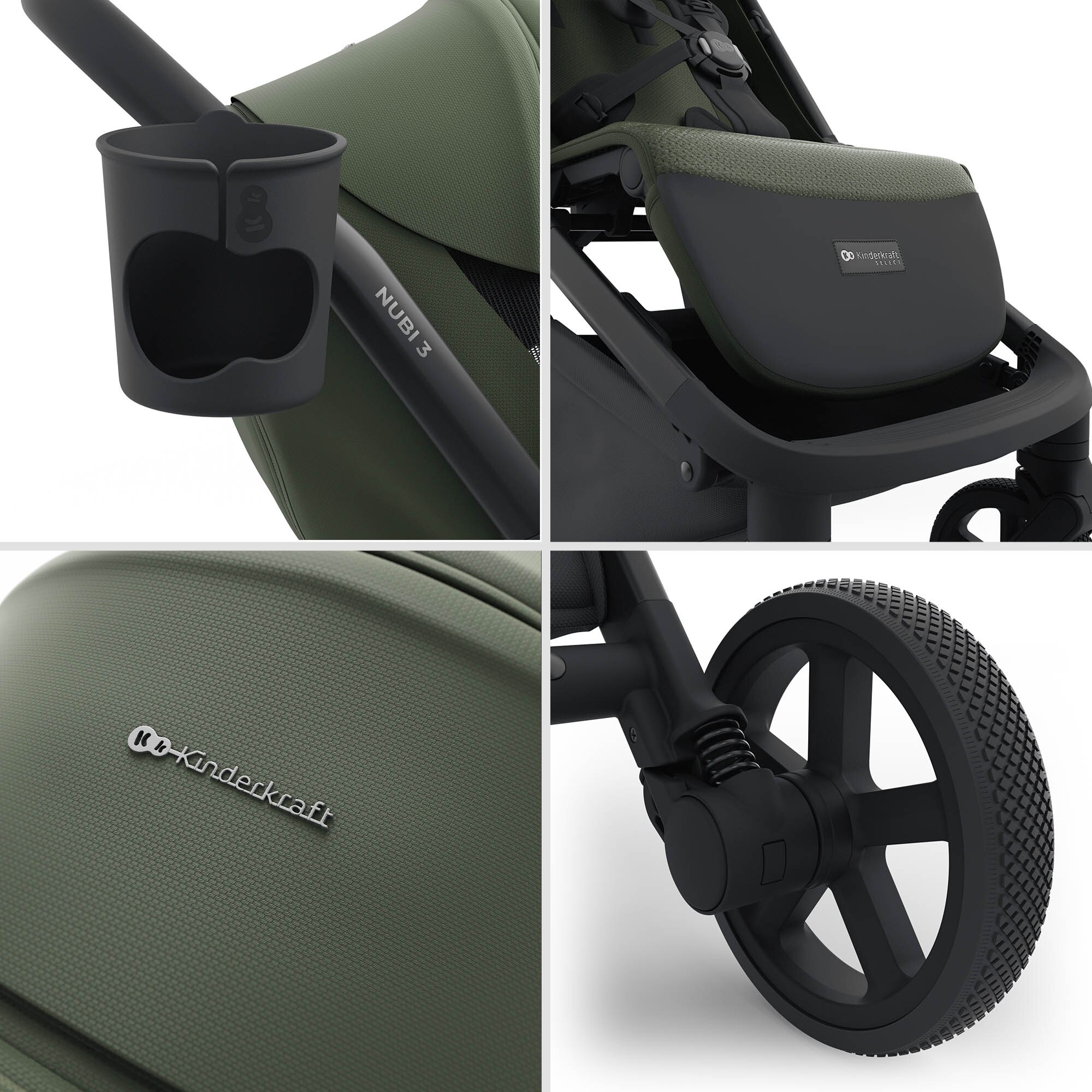 Silla de paseo Nubi 3 de Kinderkraft - Verde oscuro Verde oscuro-17