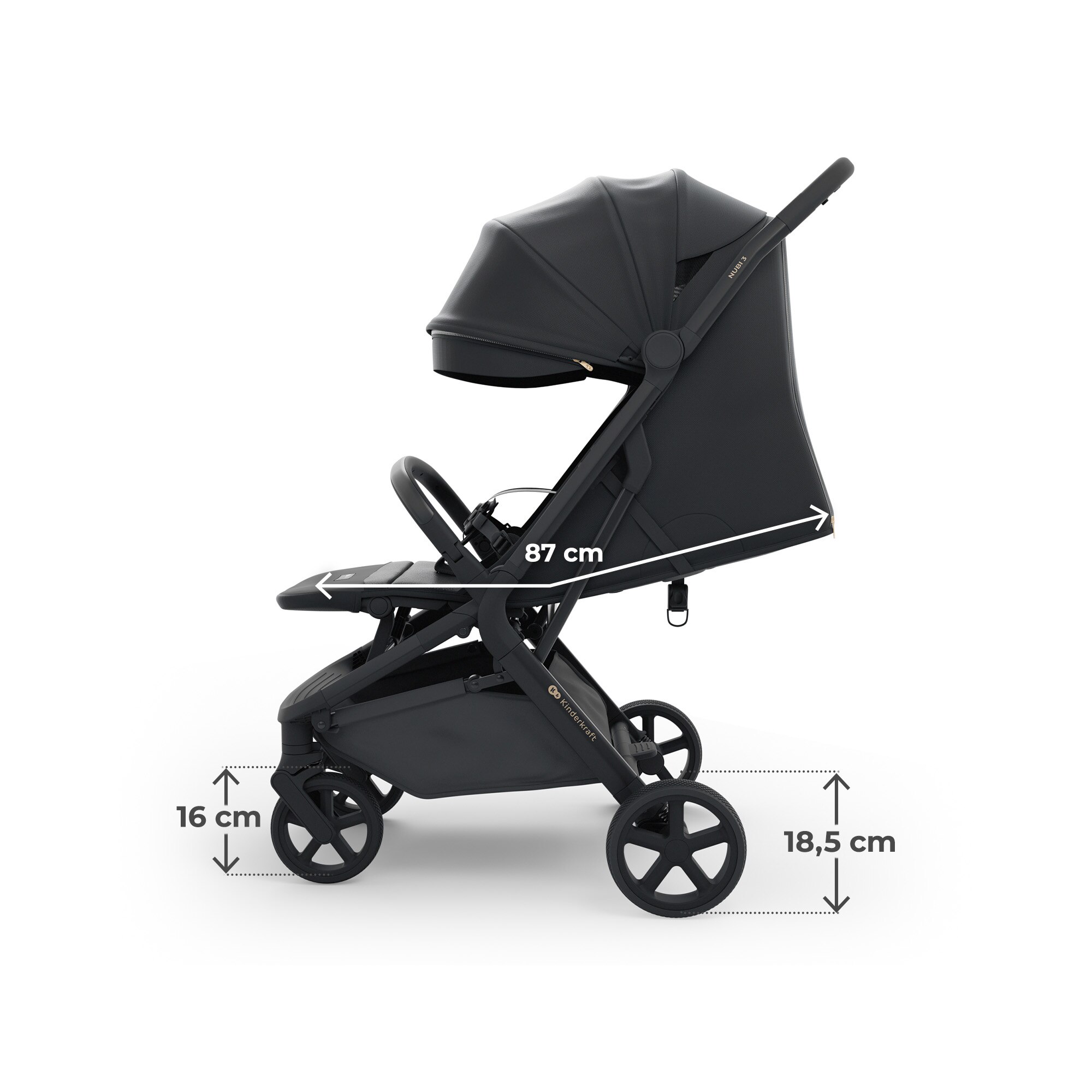 Silla de paseo Nubi 3 de Kinderkraft - Negro Negro-5
