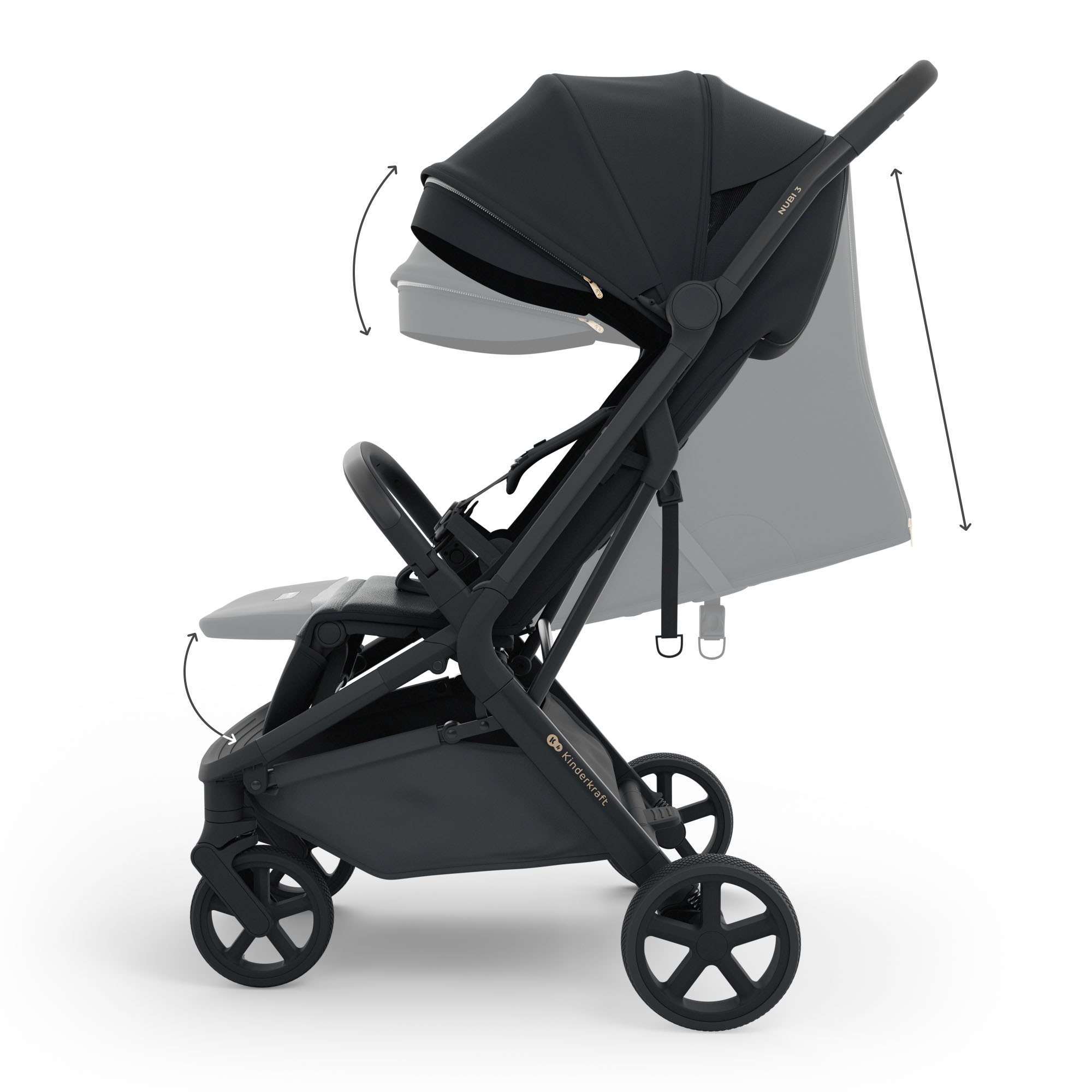 Silla de paseo Nubi 3 de Kinderkraft - Negro Negro-9