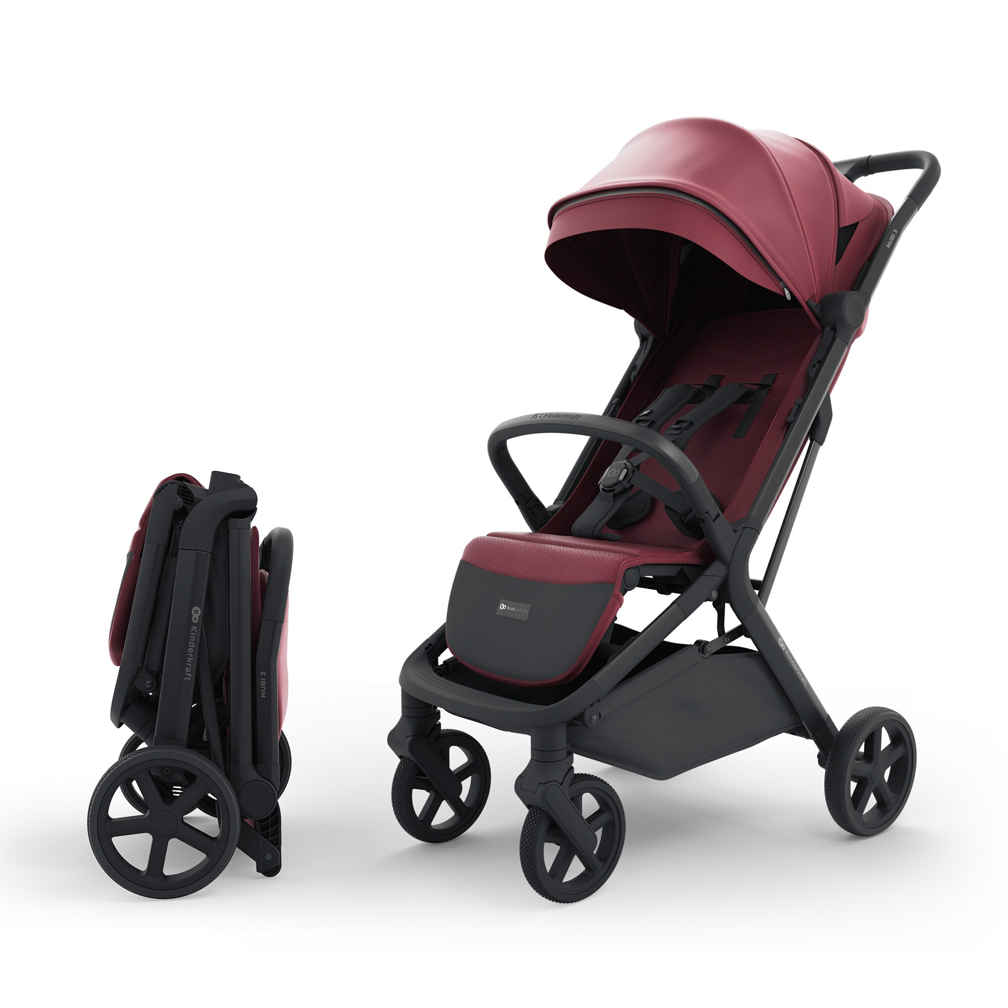 Silla de paseo Nubi 3 de Kinderkraft - Granate Granate-4