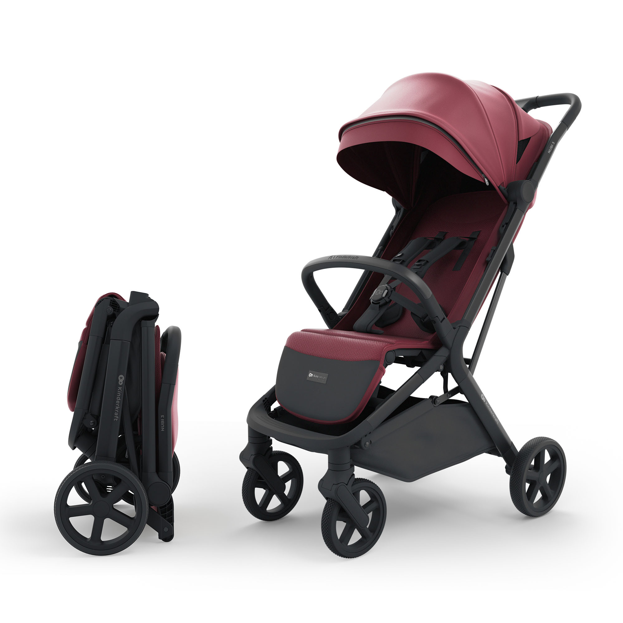 Silla de paseo Nubi 3 de Kinderkraft - Granate Granate-5