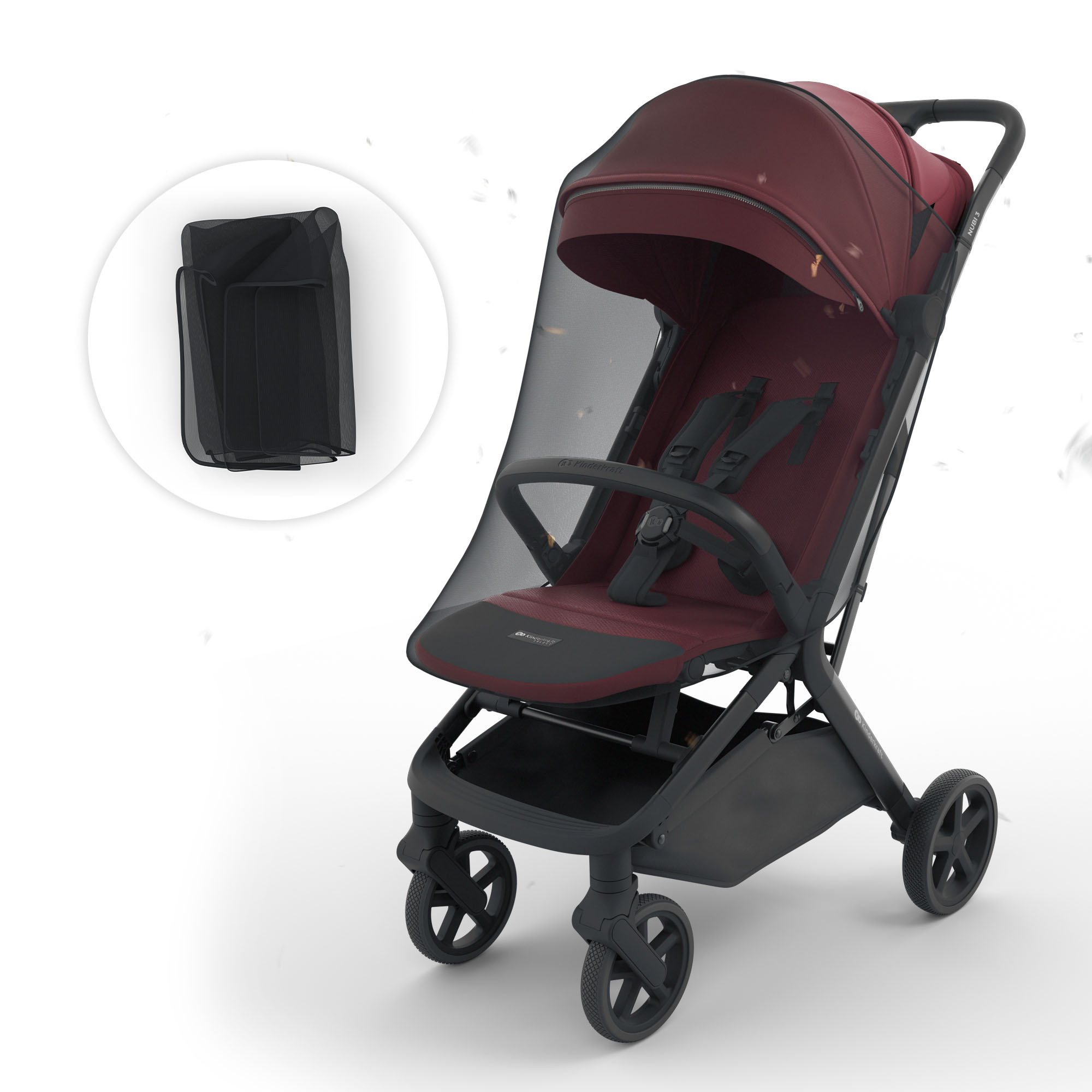 Silla de paseo Nubi 3 de Kinderkraft - Granate Granate-14