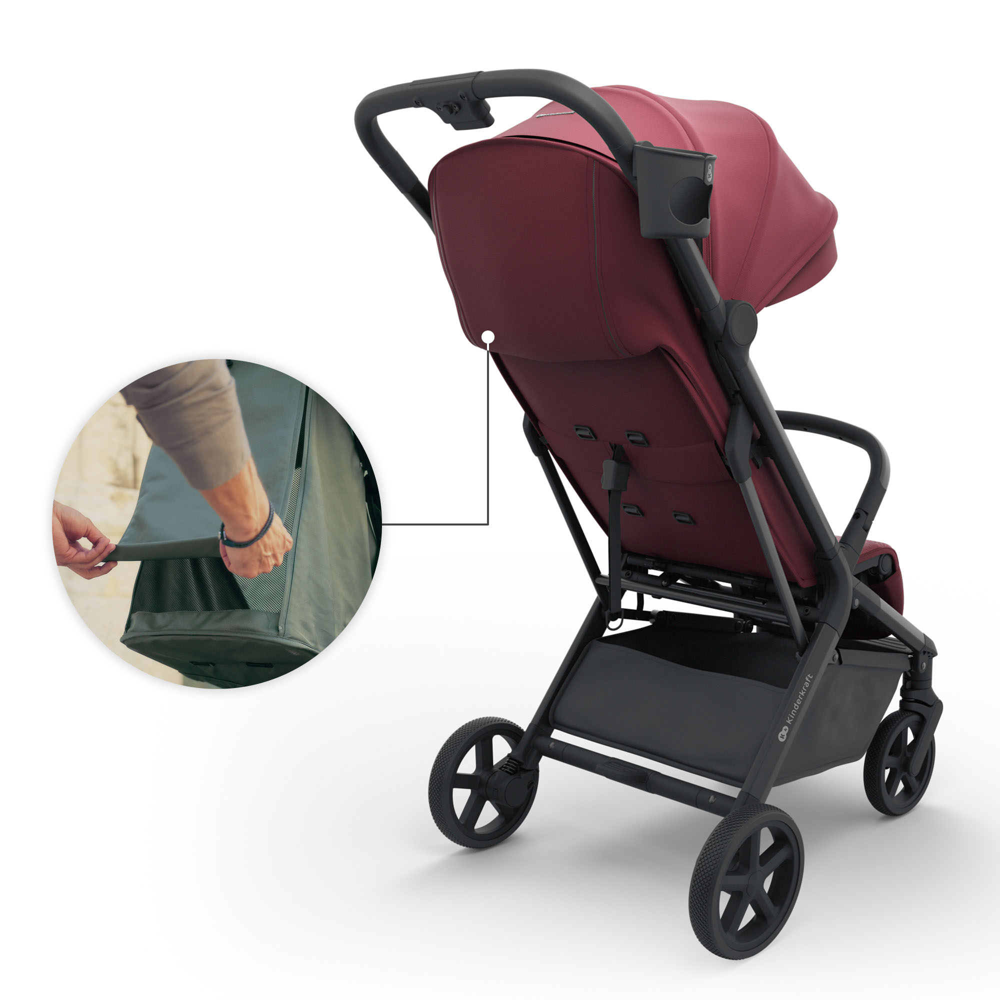 Silla de paseo Nubi 3 de Kinderkraft - Granate Granate-18