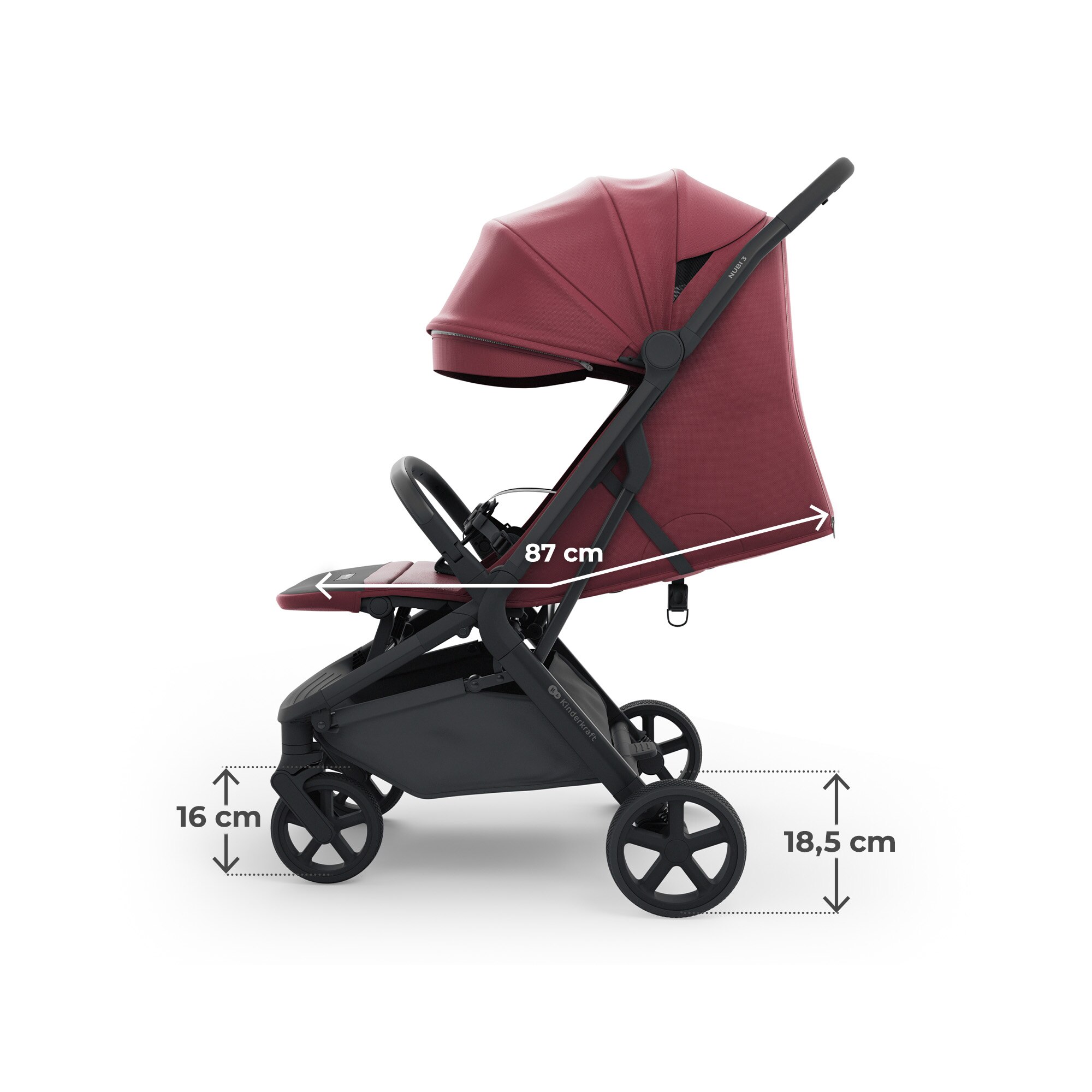 Silla de paseo Nubi 3 de Kinderkraft - Granate Granate-19