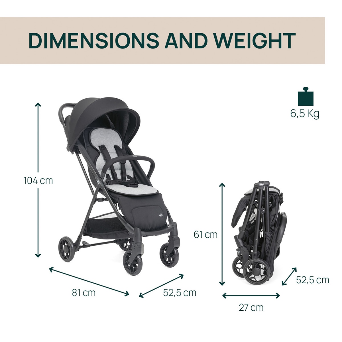 Silla de paseo Chicco Taormina - Gris oscuro Gris oscuro-2