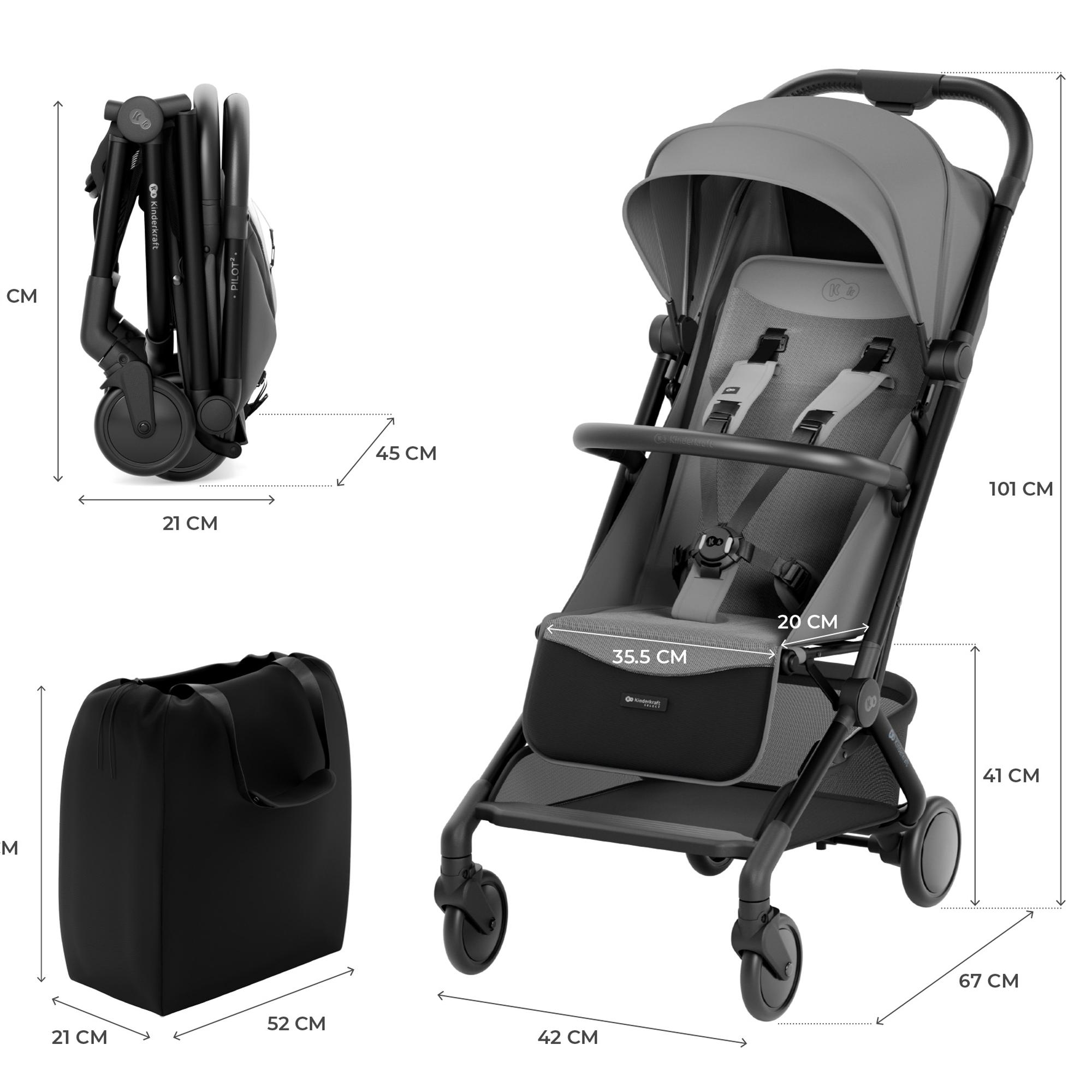 Carrinho de Passeio Pilot 2 Cinzento-10