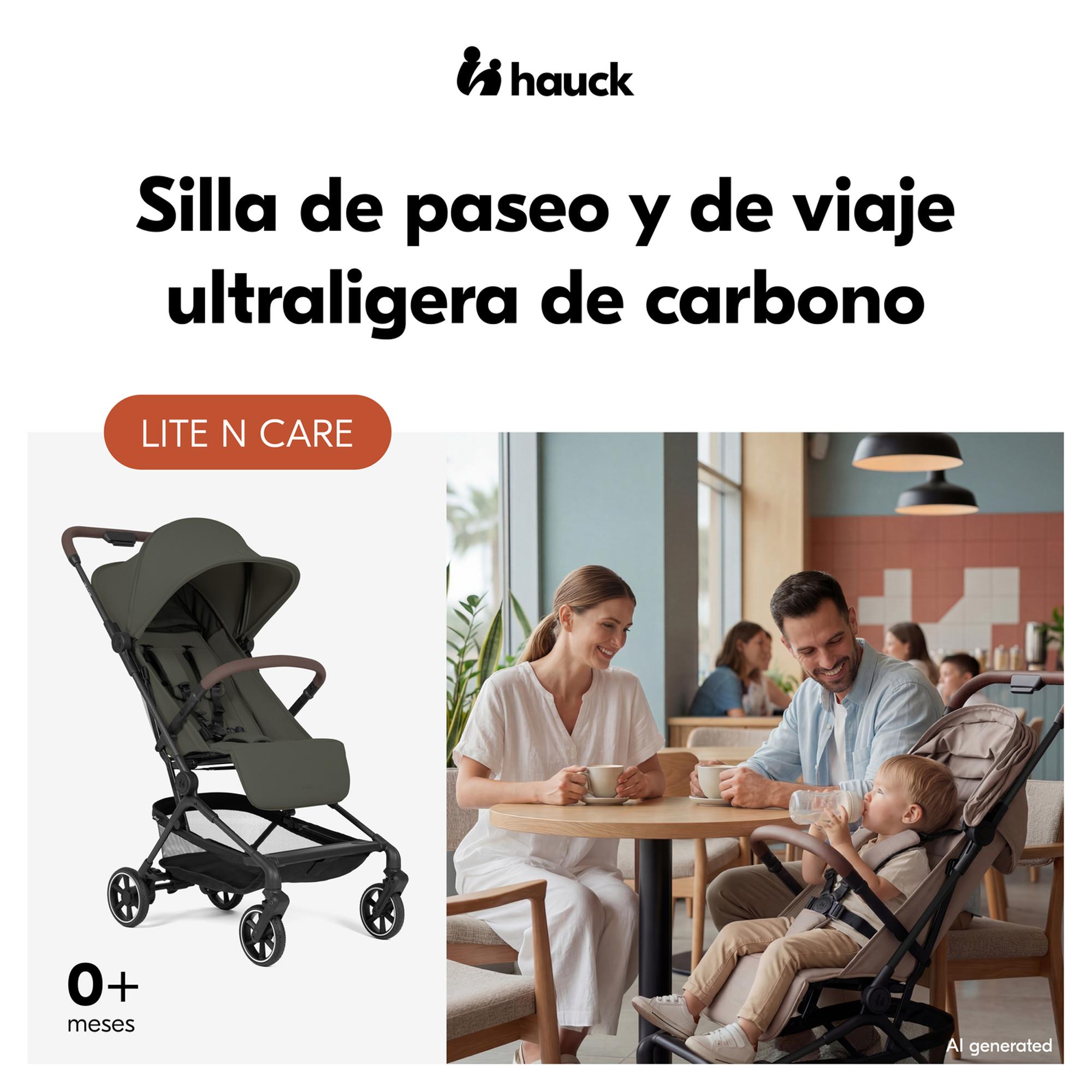 Silla de Paseo Ultraligera Cabina Avión Hauck Lite N Care - Verde pardo Verde pardo-4