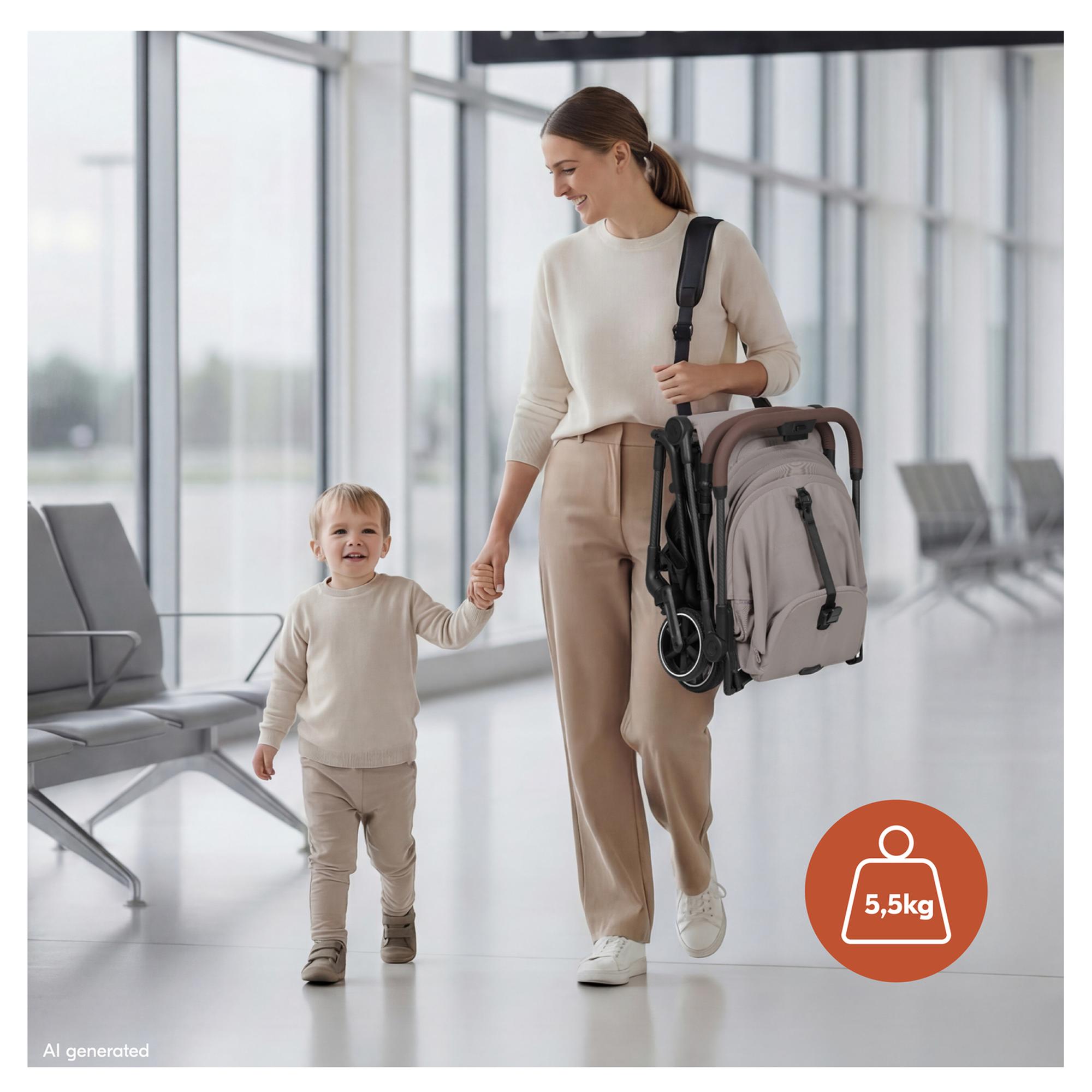 Carrinho de Passeio de Carbono Ultraligeiro Lite N Care Castanho-claro-5