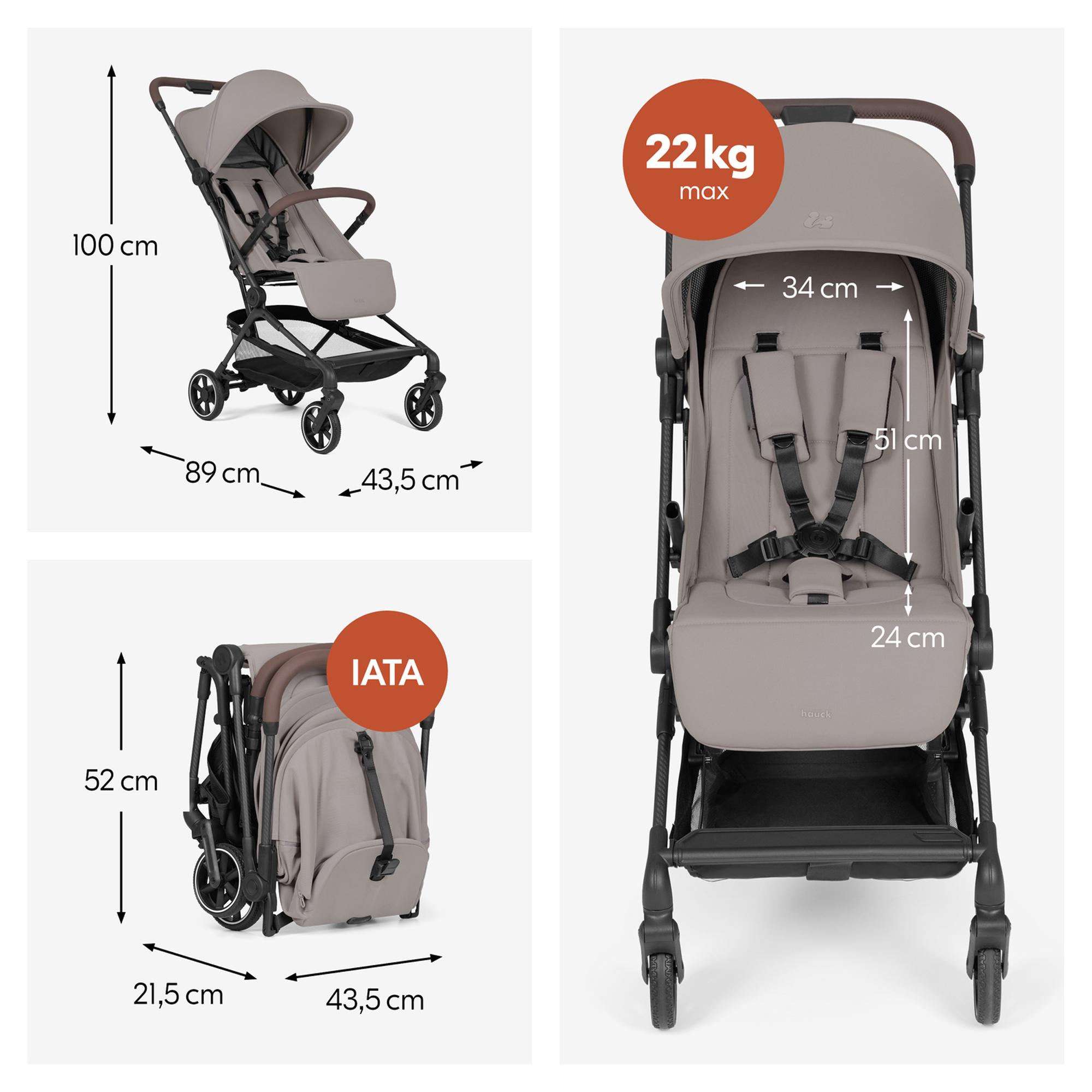 Carrinho de Passeio de Carbono Ultraligeiro Lite N Care Castanho-claro-6