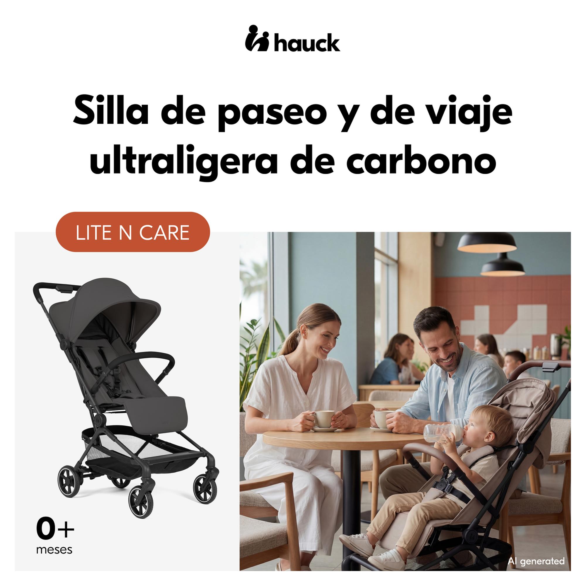 Silla de Paseo Ultraligera Cabina Avión Hauck Lite N Care - Gris oscuro Gris oscuro-4