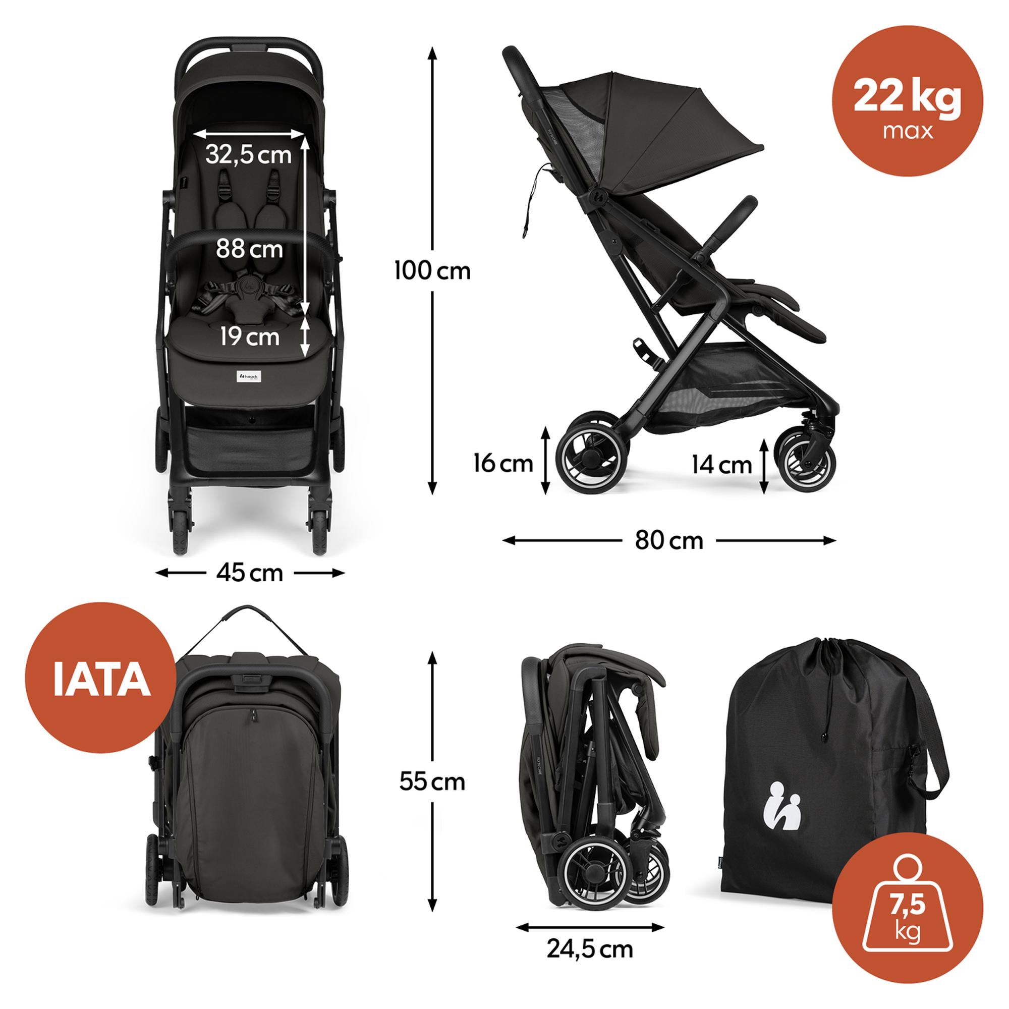 Silla de Paseo Compacta Cabina Avión Hauck Fly N Care - Negro Negro-5