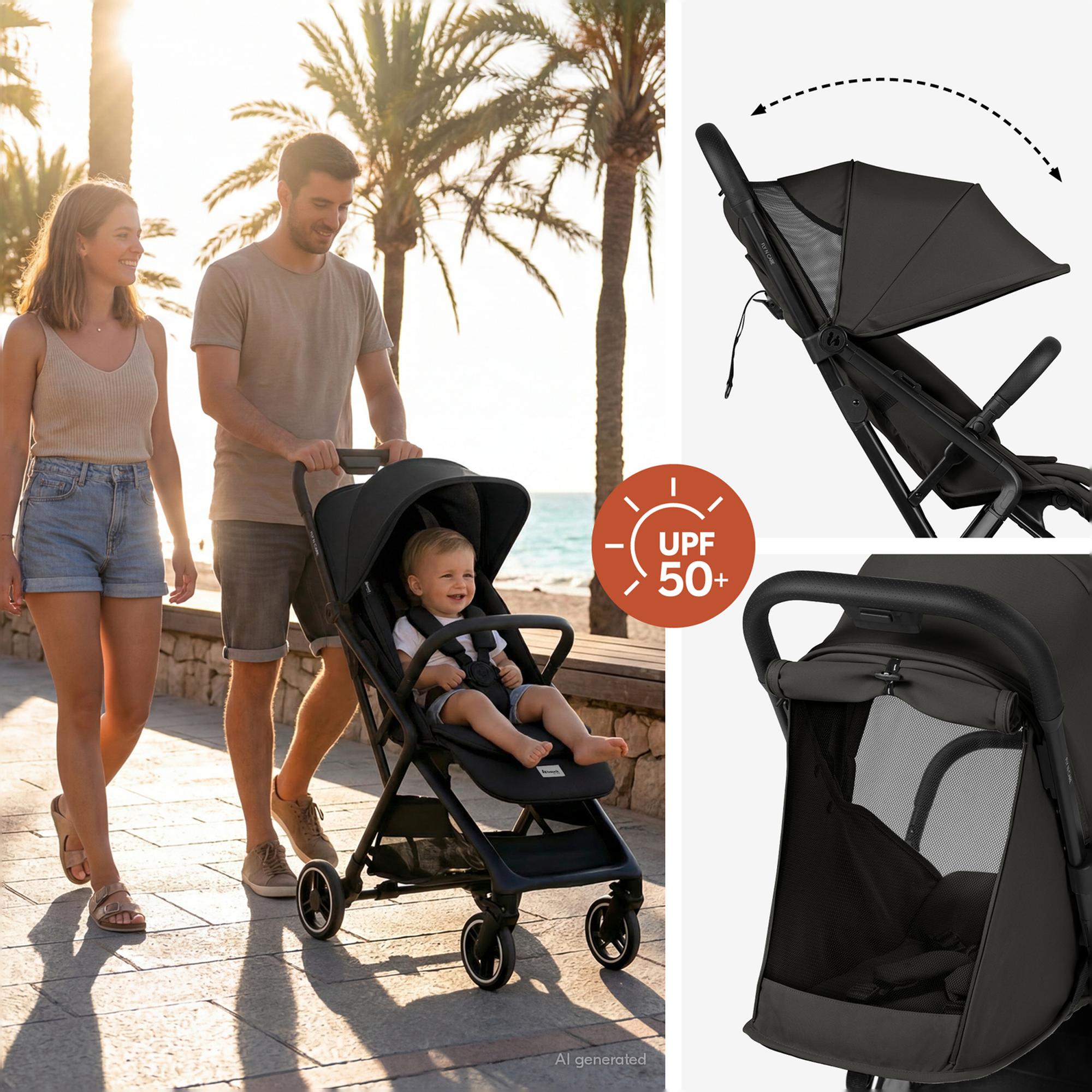 Silla de Paseo Compacta Cabina Avión Hauck Fly N Care - Negro Negro-8