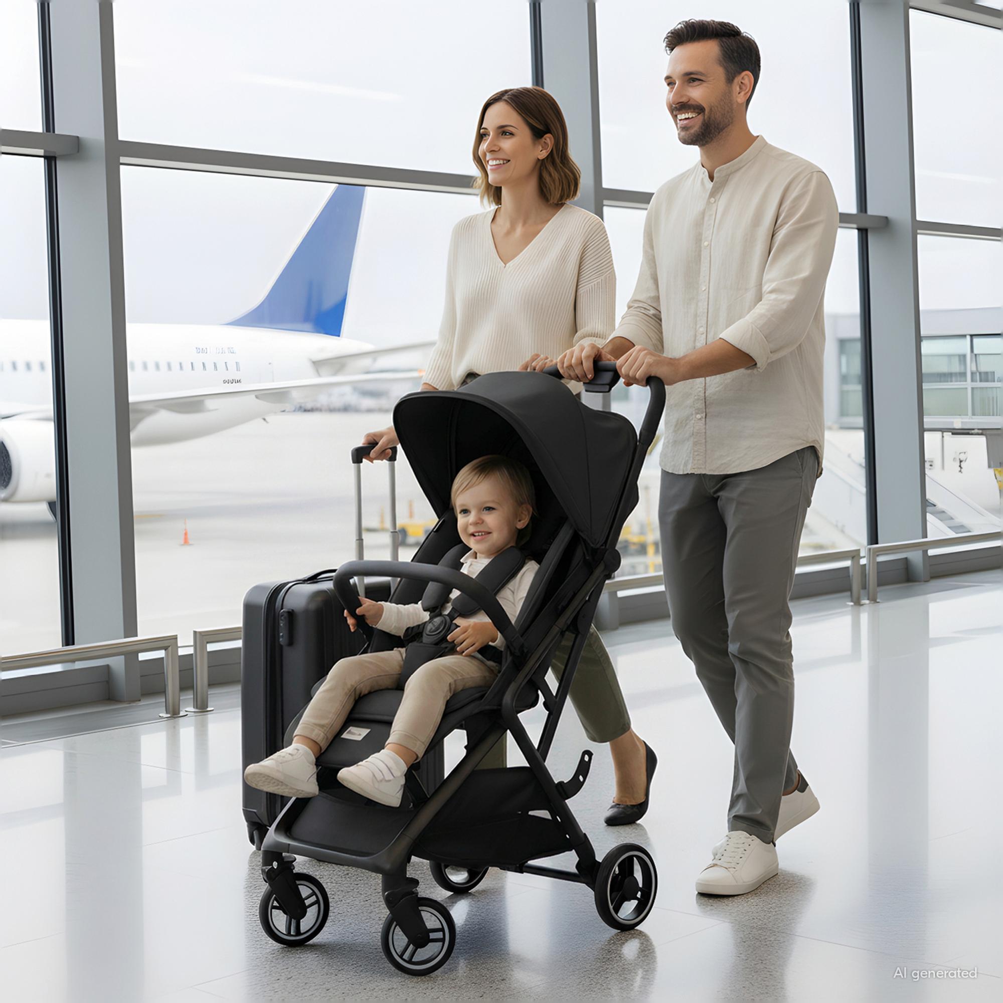 Silla de Paseo Compacta Cabina Avión Hauck Fly N Care - Negro Negro-11