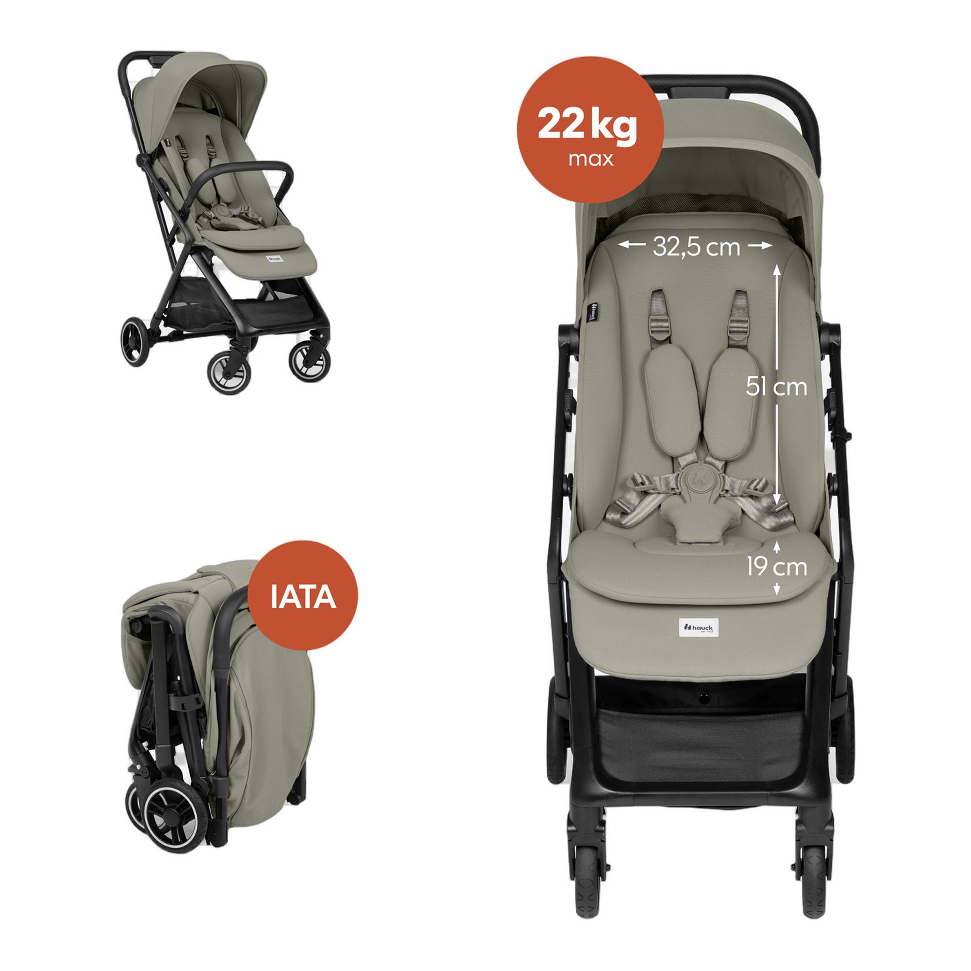 Carrinho de Passeio de Viagem Fly N Care Verde-militar-4
