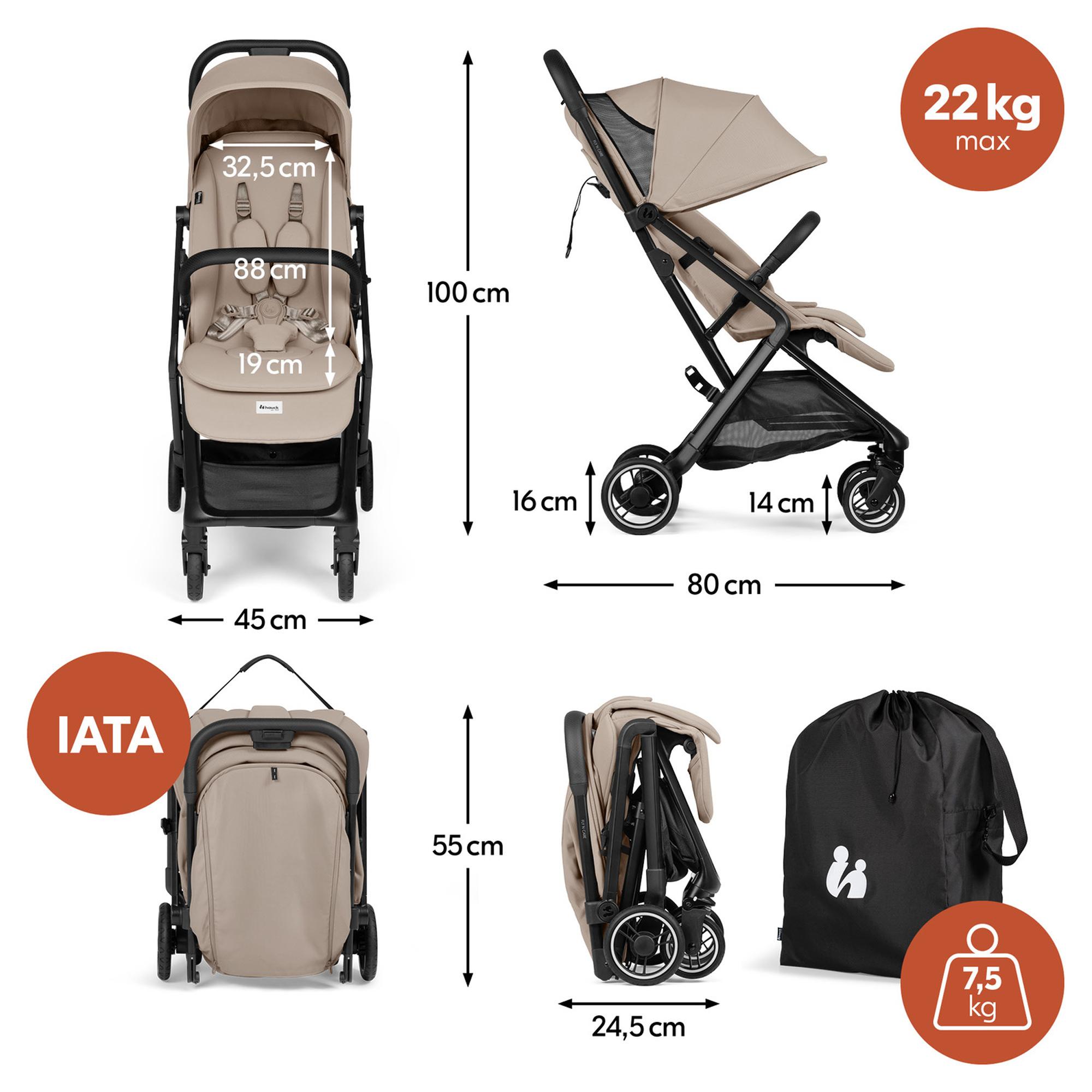 Silla de Paseo Compacta Cabina Avión Hauck Fly N Care - Marrón Marrón-5