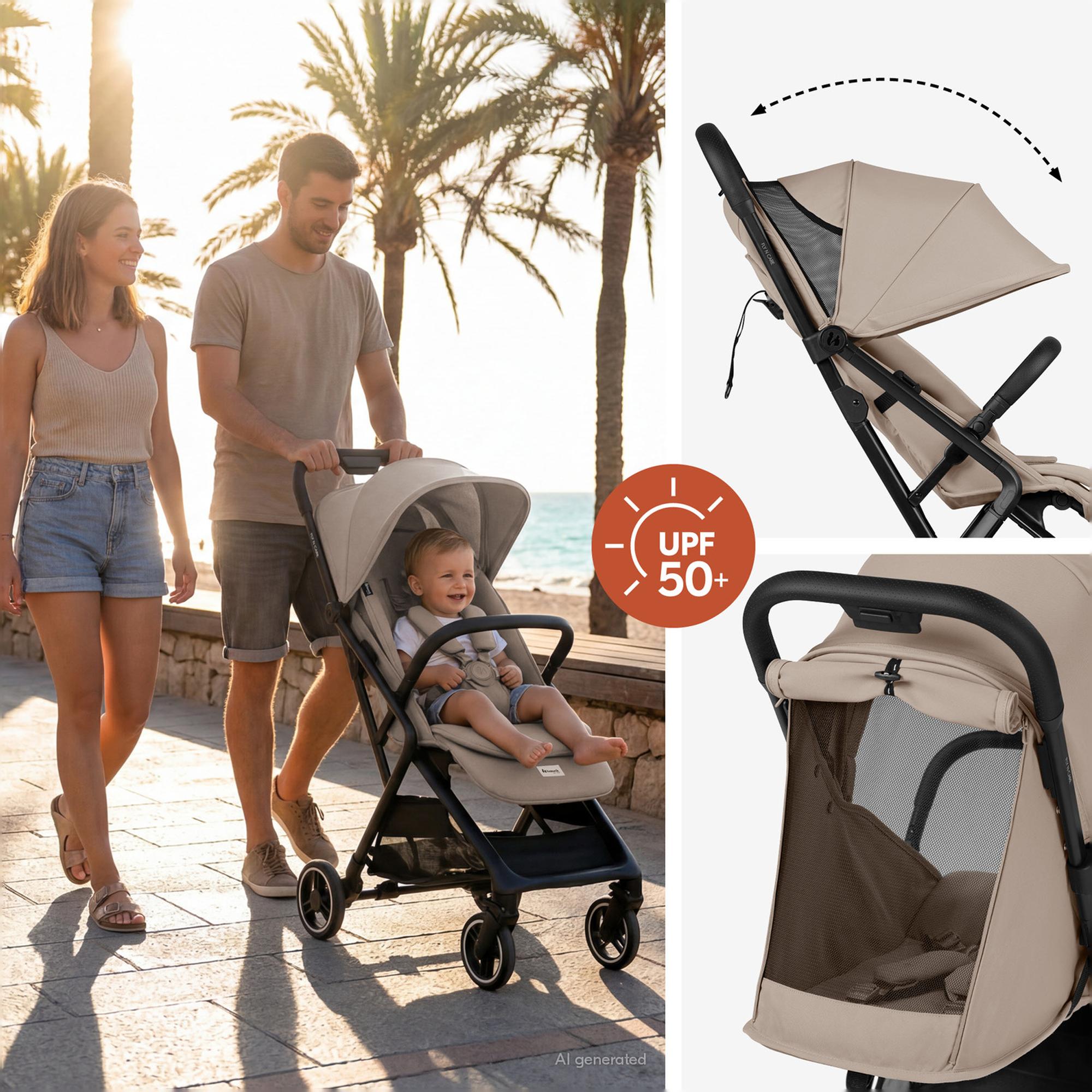Silla de Paseo Compacta Cabina Avión Hauck Fly N Care - Marrón Marrón-8