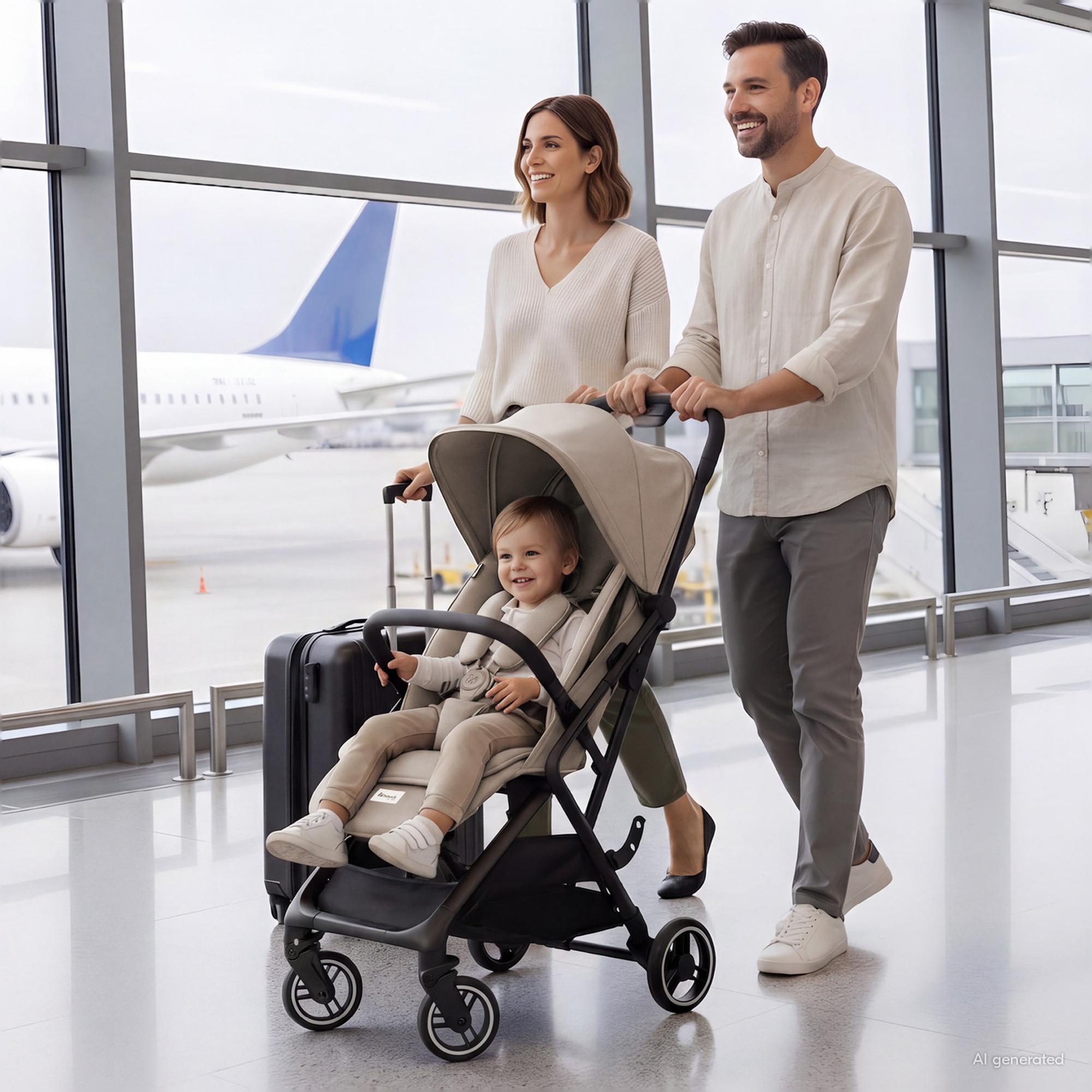 Silla de Paseo Compacta Cabina Avión Hauck Fly N Care - Marrón Marrón-11