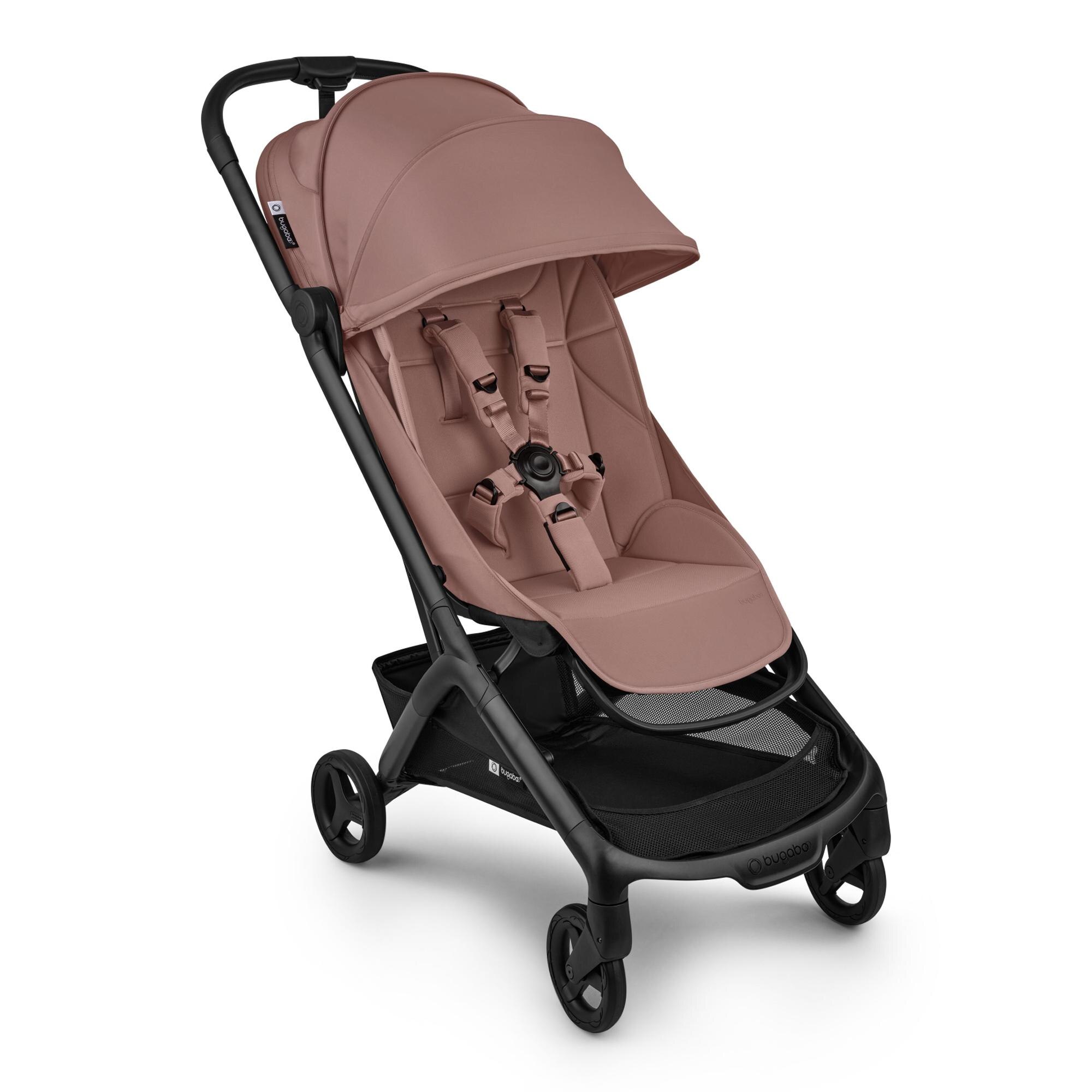 Carrinho de Passeio Rosa, Barra de Segurança e Capa para Chuva Bugaboo Butterfly 2 2