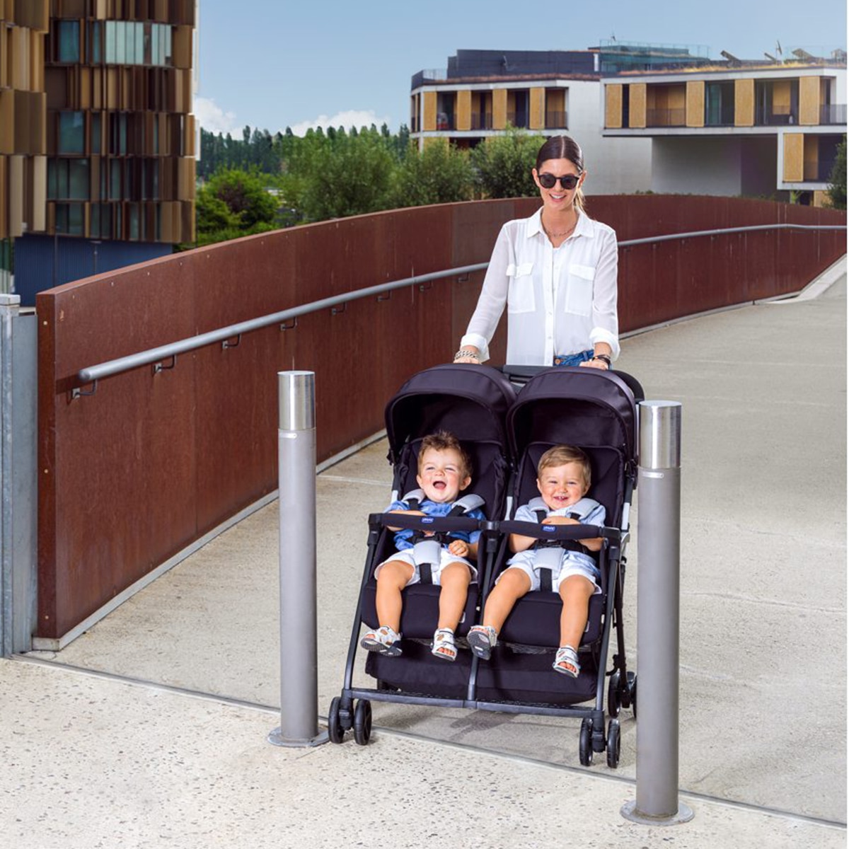 Carrinho de Passeio para Gémeos Ohlalà Twin Preto-7