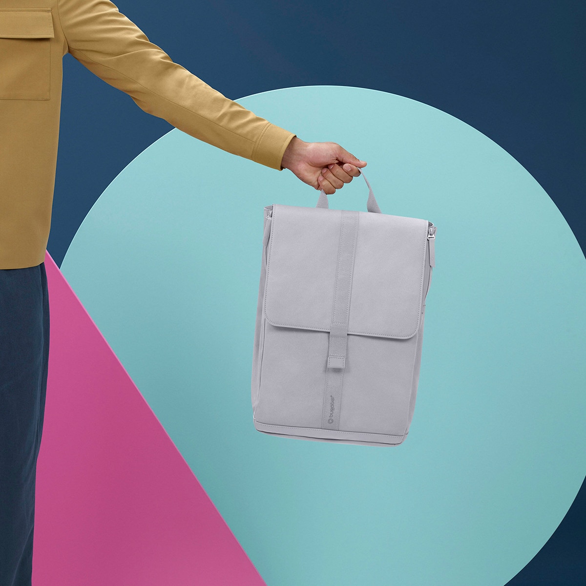 Mochila com Muda Fraldas Cinzento-claro-4